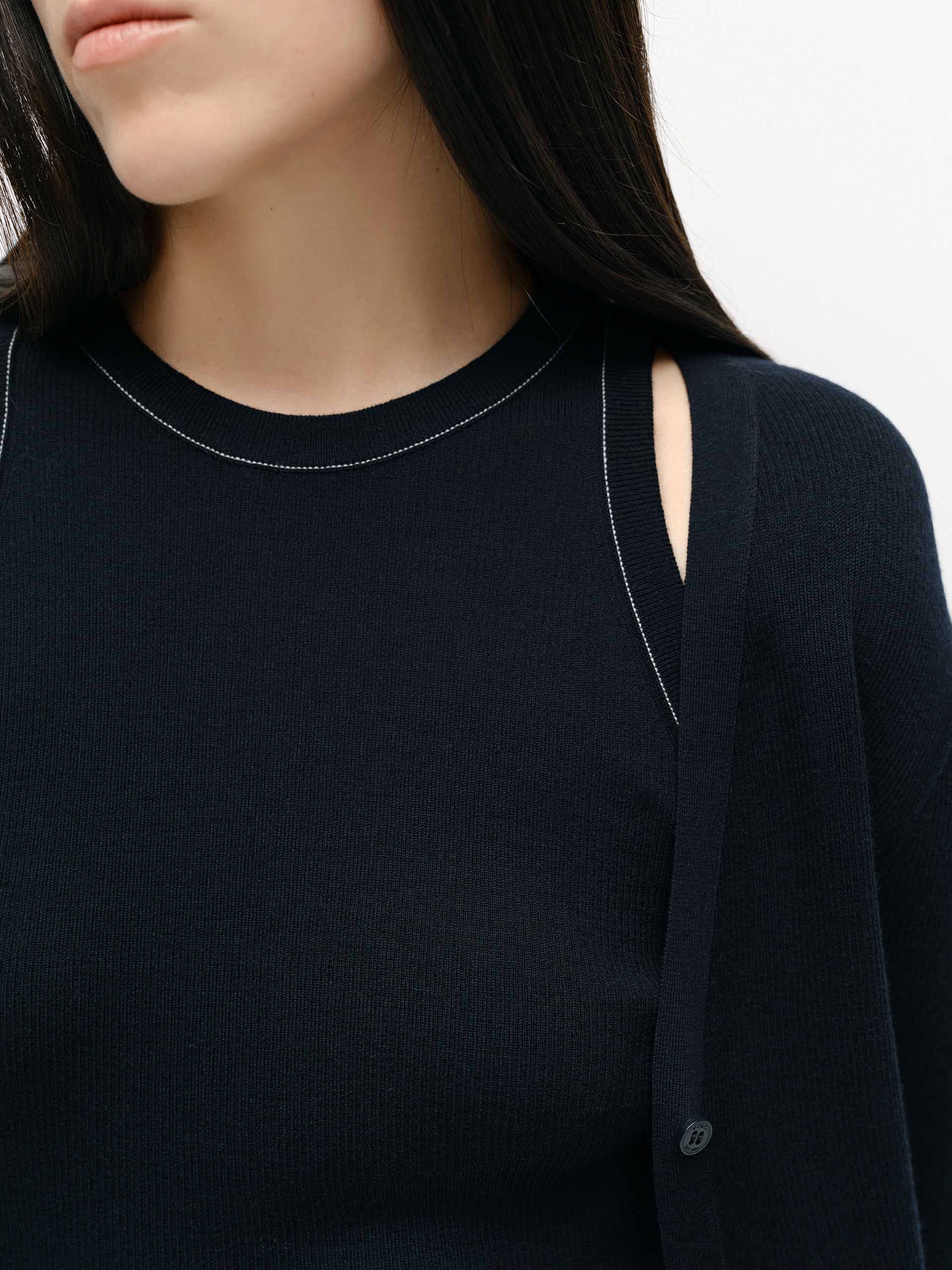 Seams Detail Wool Knit Top - Image 14