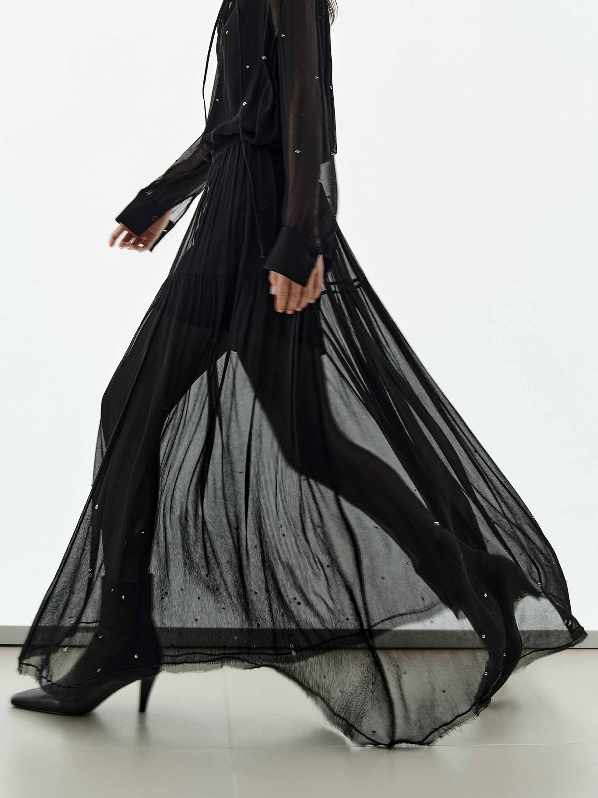 Semi-transparent Sequin Skirt - Image 3