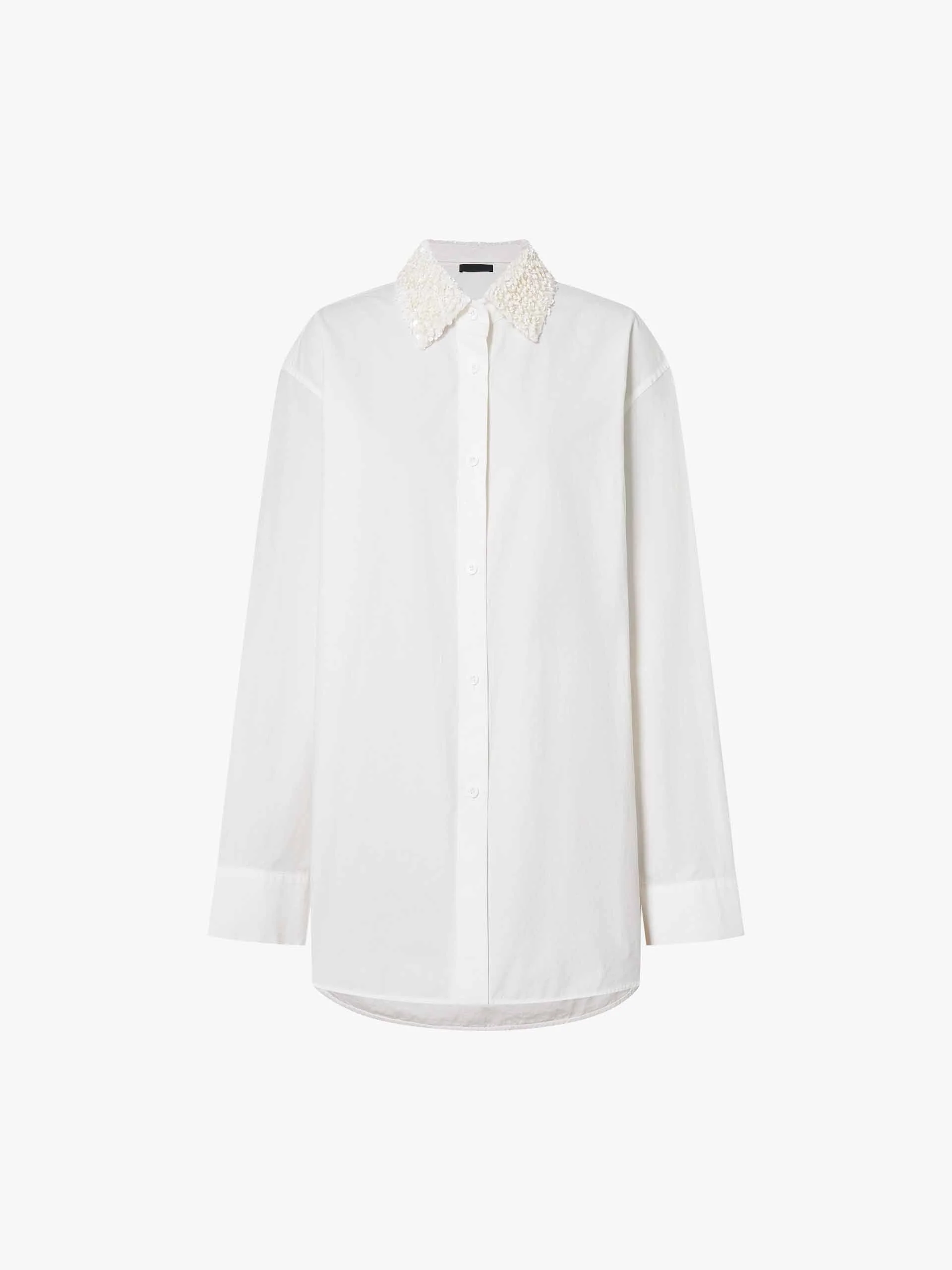 Sequin Collar Cotton Shirt - Image 5