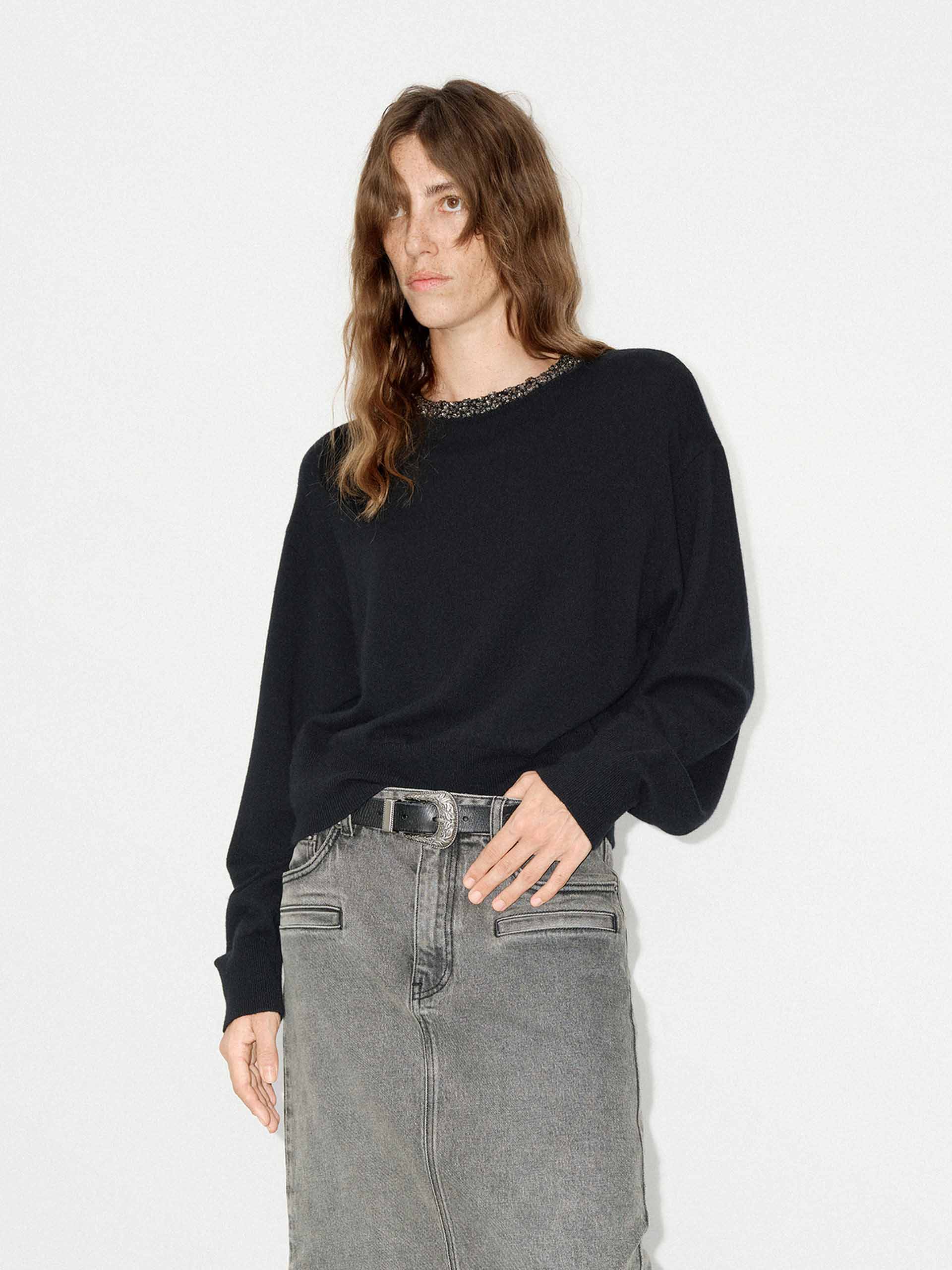 Sequin Collar Knit Sweater - Image 7