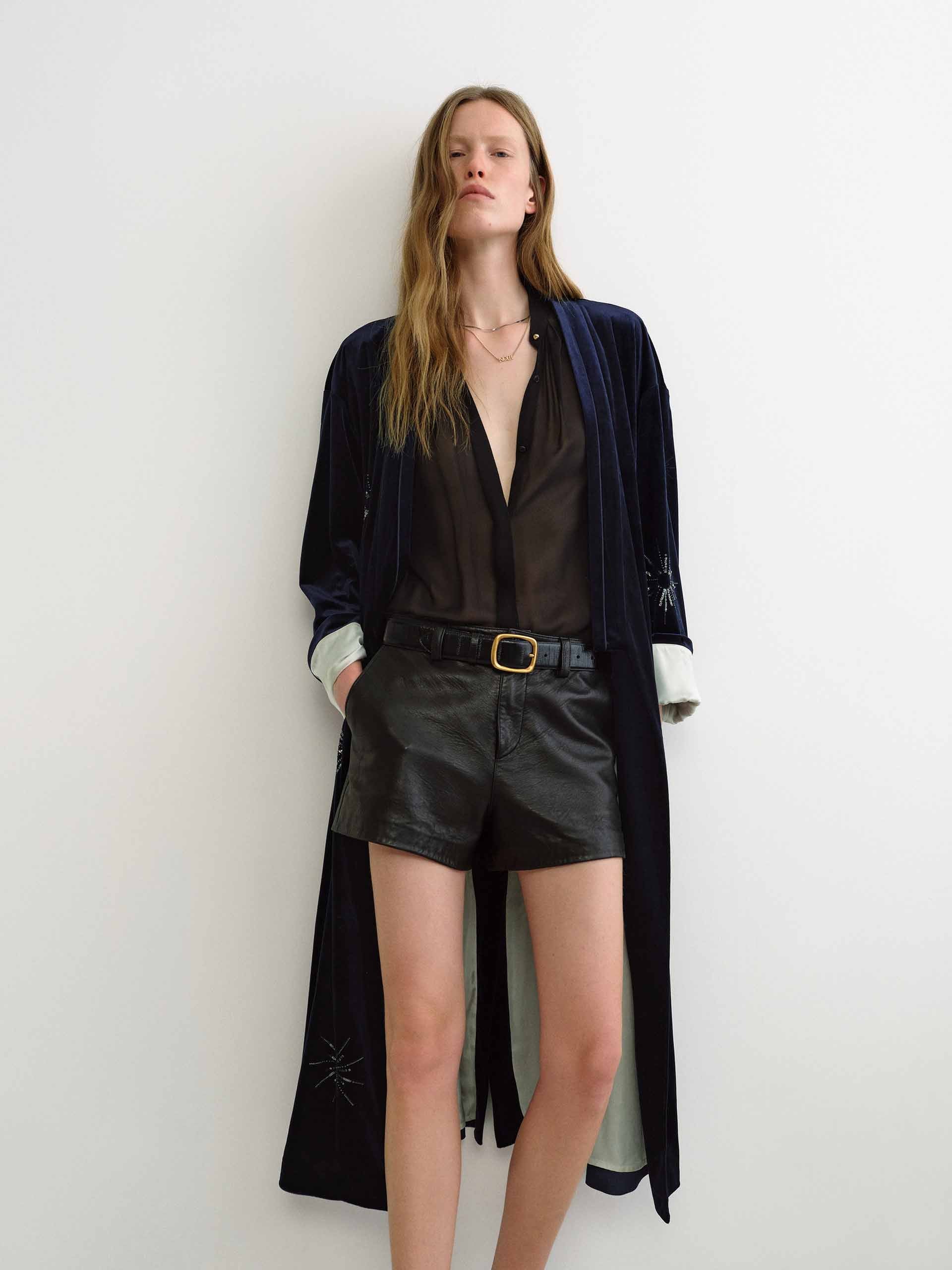 Sequin Collarless Overcoat - Image 6