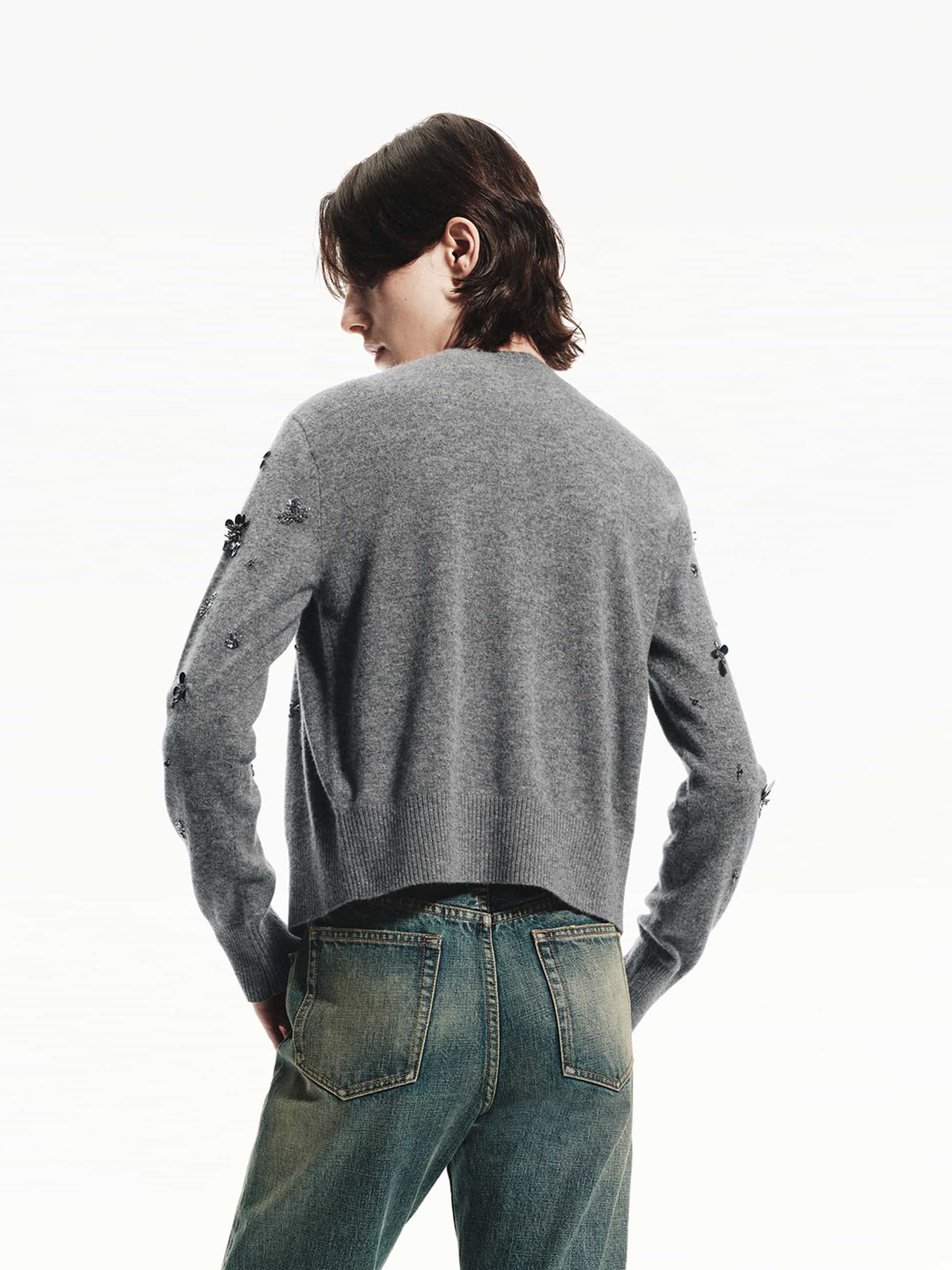 Sequin Detail Wool Cardigan - Image 3