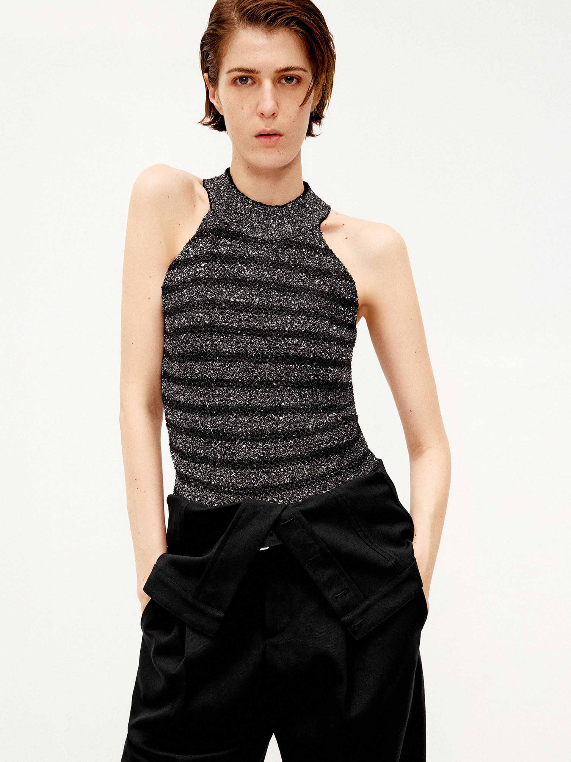 Sequins Halter Neck Top