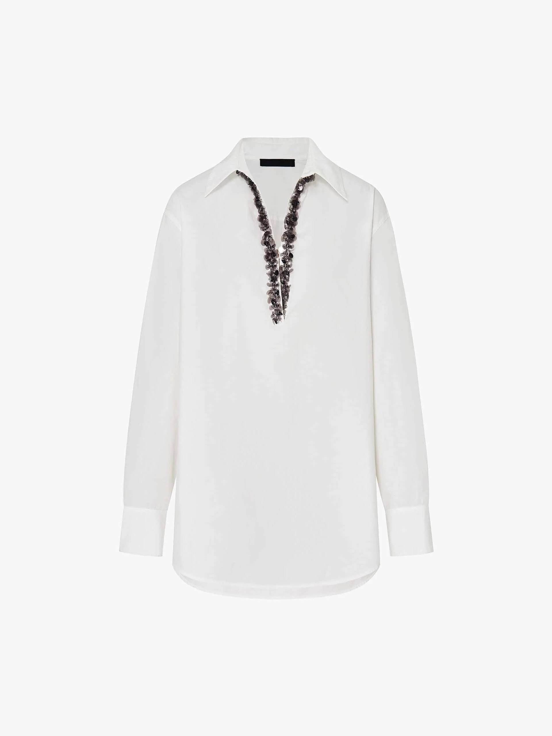 Sequins Neckline Cotton Shirt - Image 5