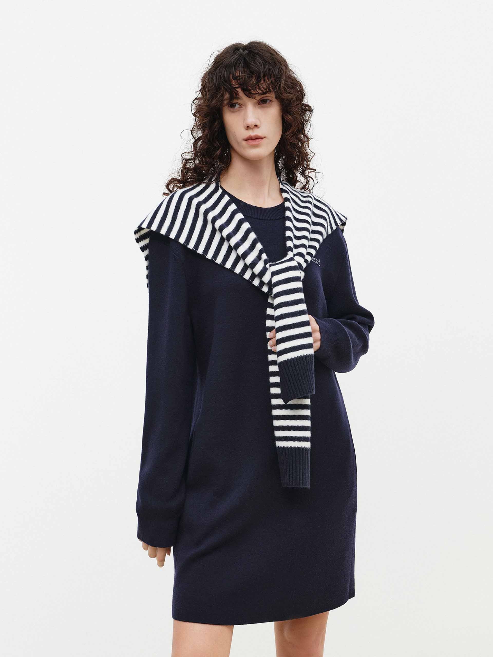 Shawl Detail Sweatshirt Dress - Image 3