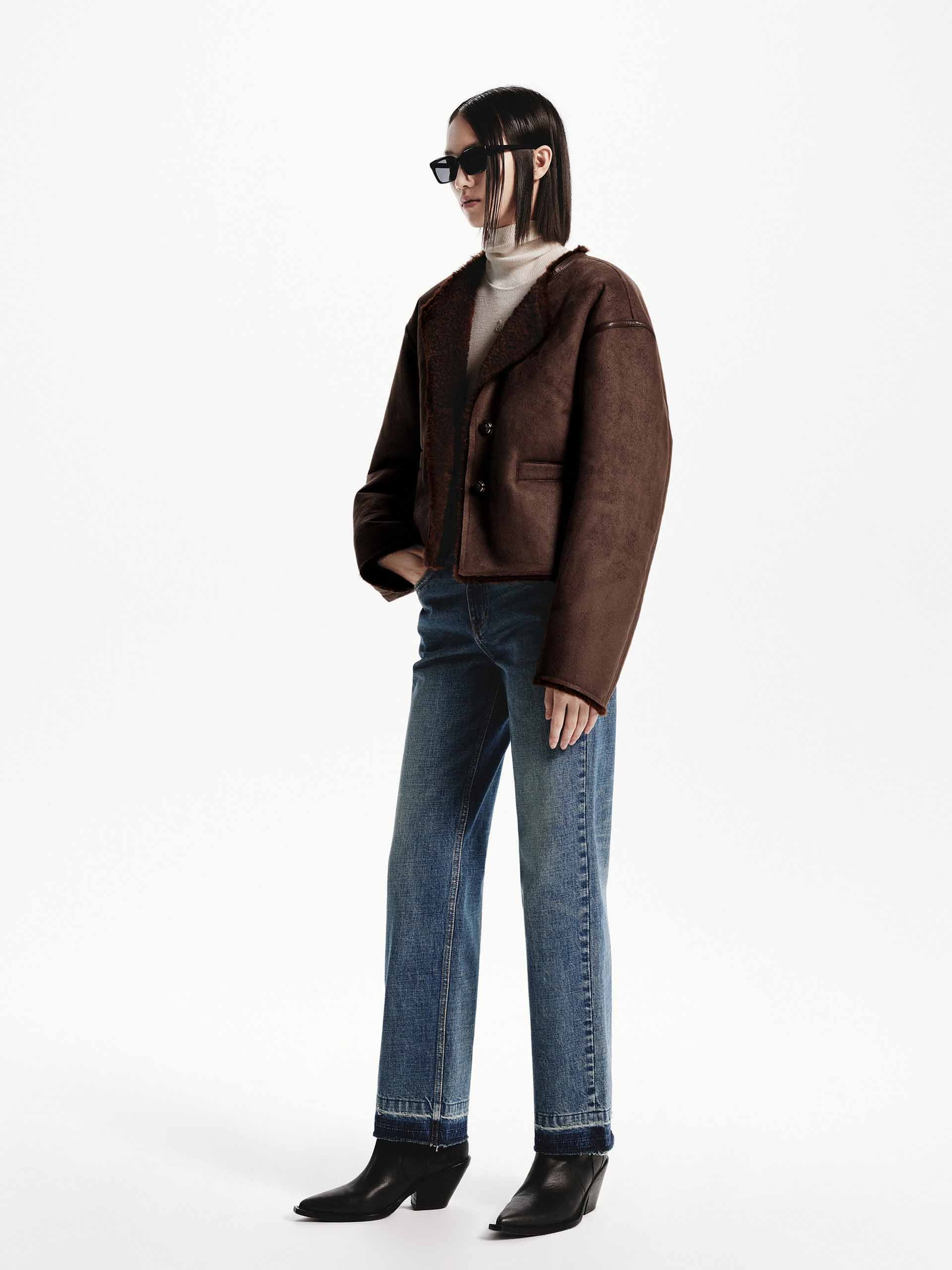 Shearling Cropped Jacket - Image 11