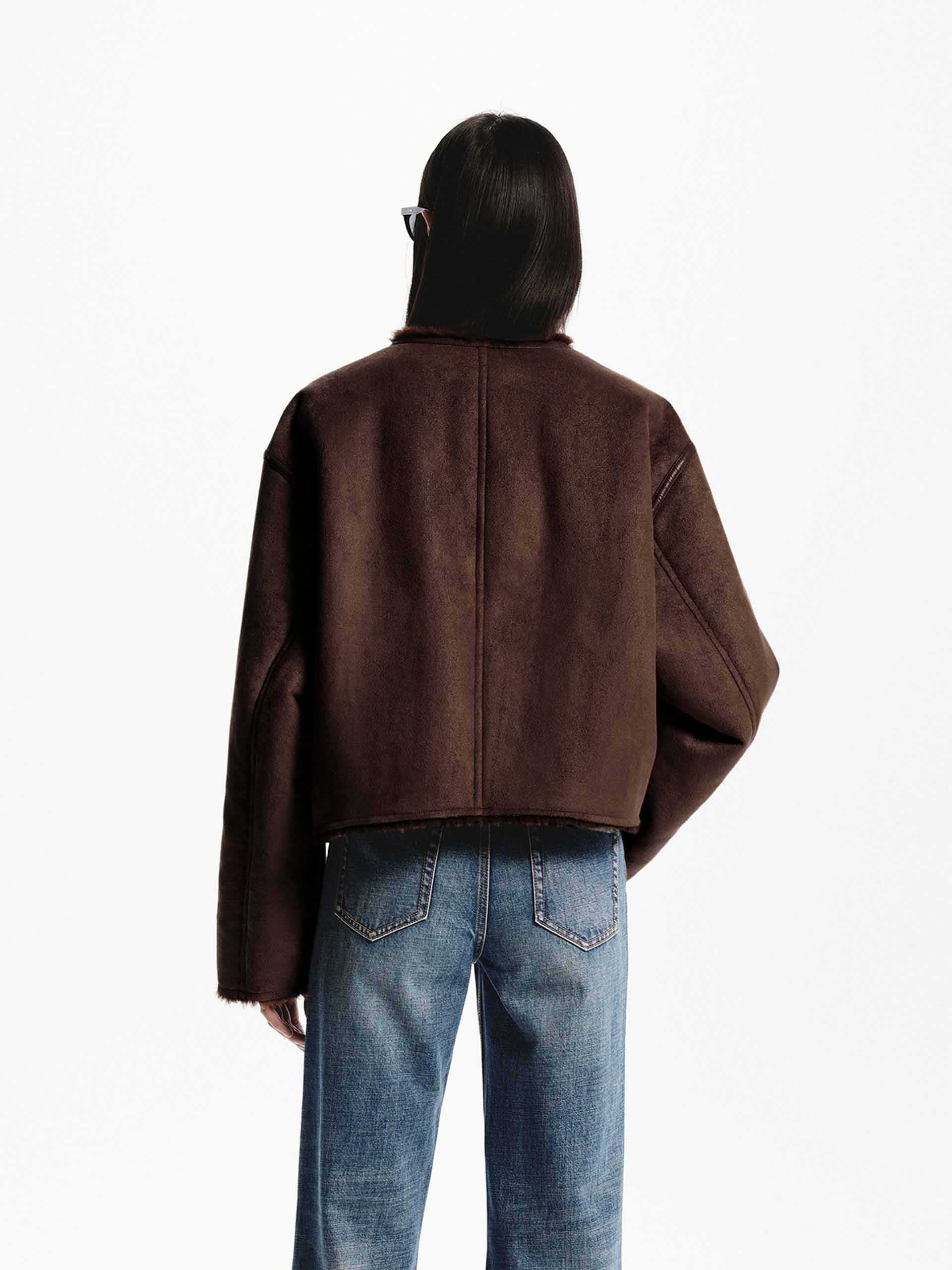 Shearling Cropped Jacket - Image 14