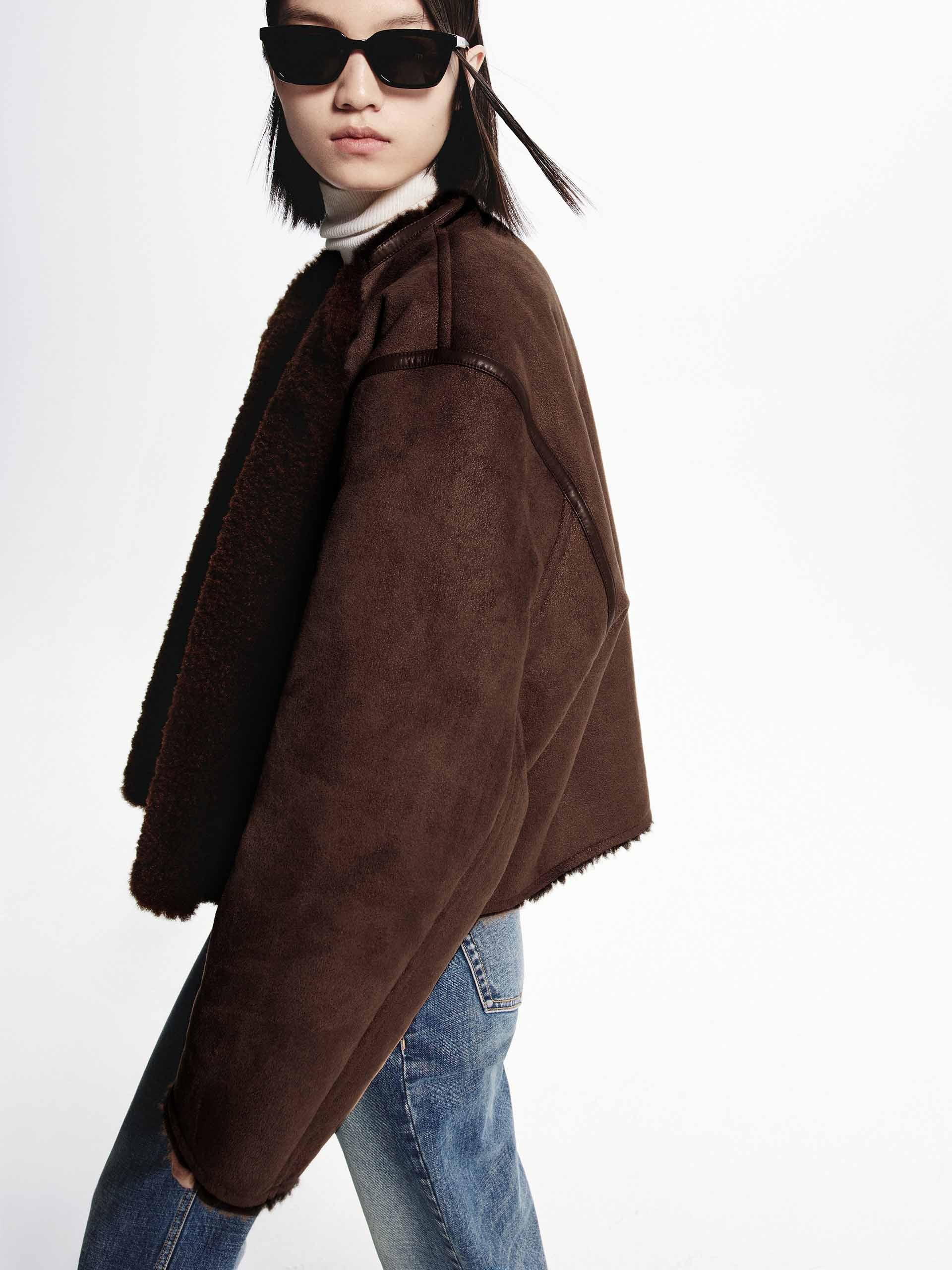 Shearling Cropped Jacket - Image 16
