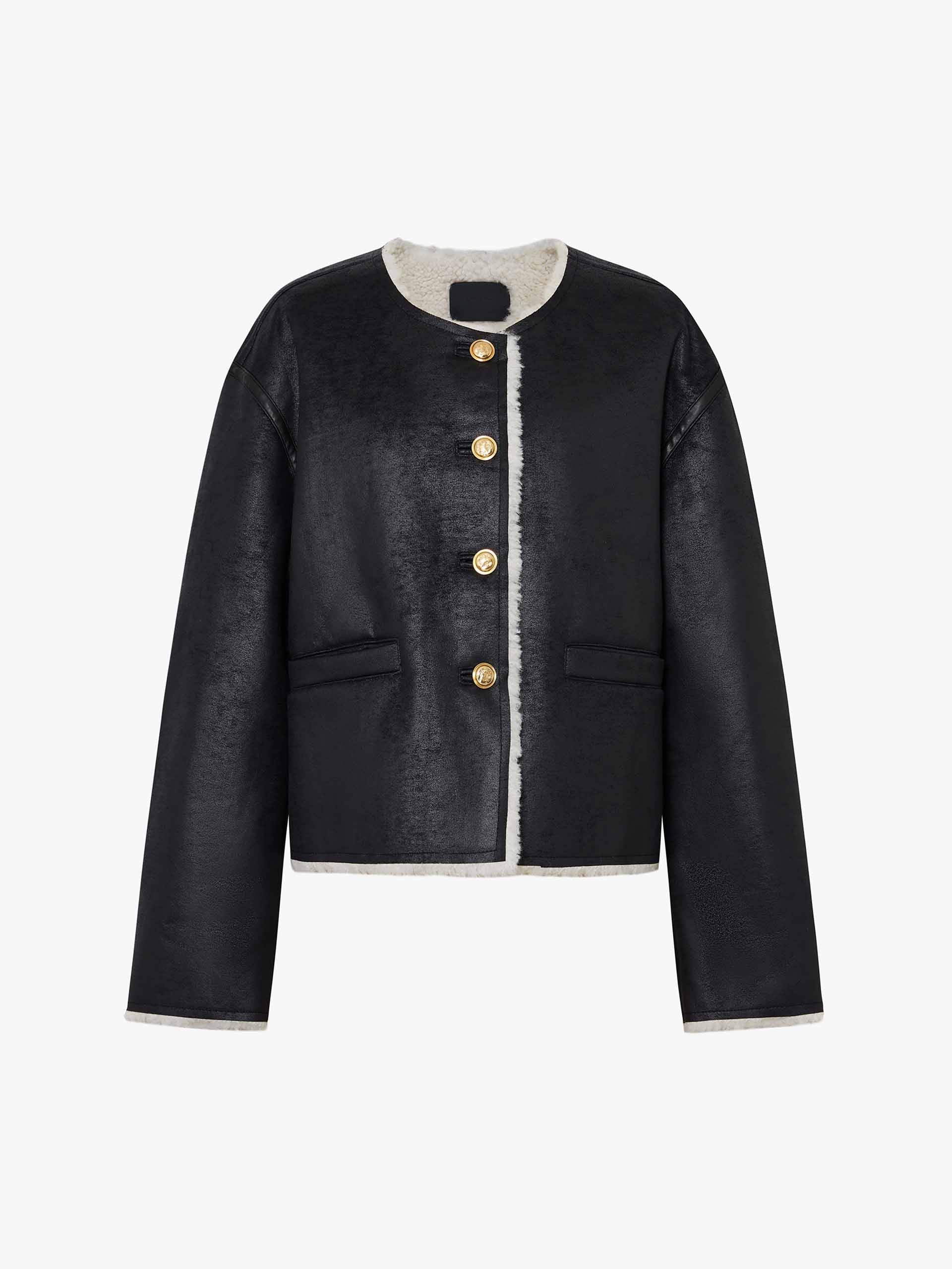 Shearling Cropped Jacket - Image 5