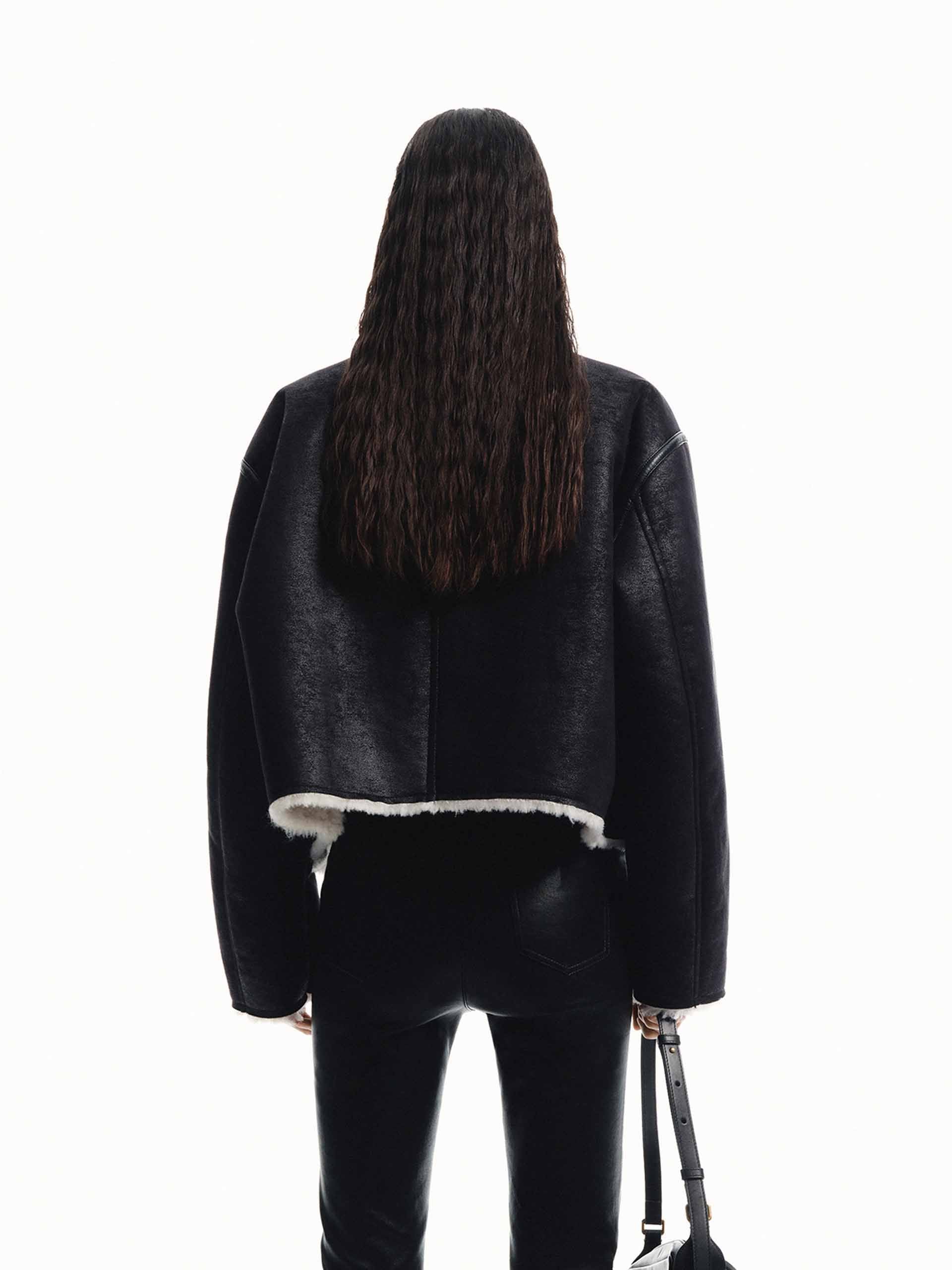 Shearling Cropped Jacket - Image 6