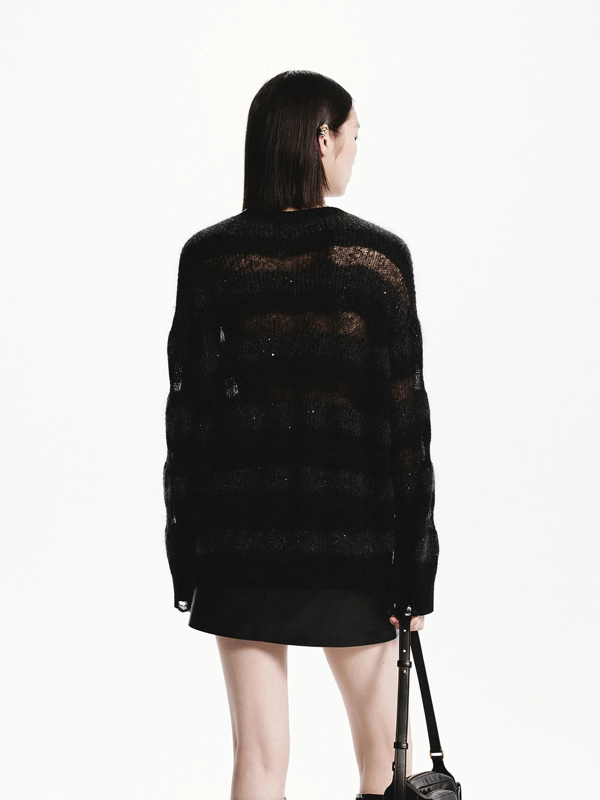 Sheer Distressed Sweater - Image 3