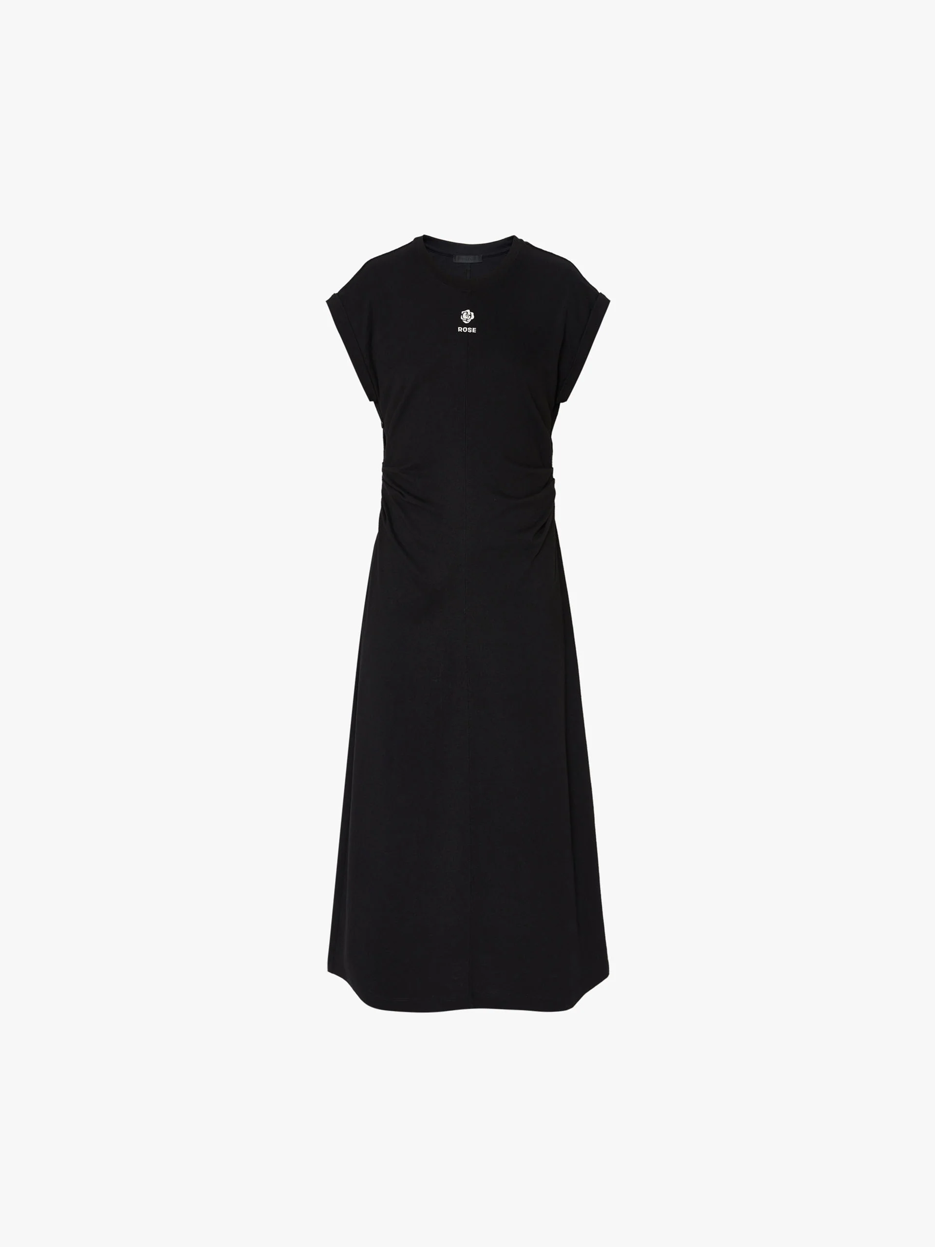 Side Pleated Cotton Dress - Image 13