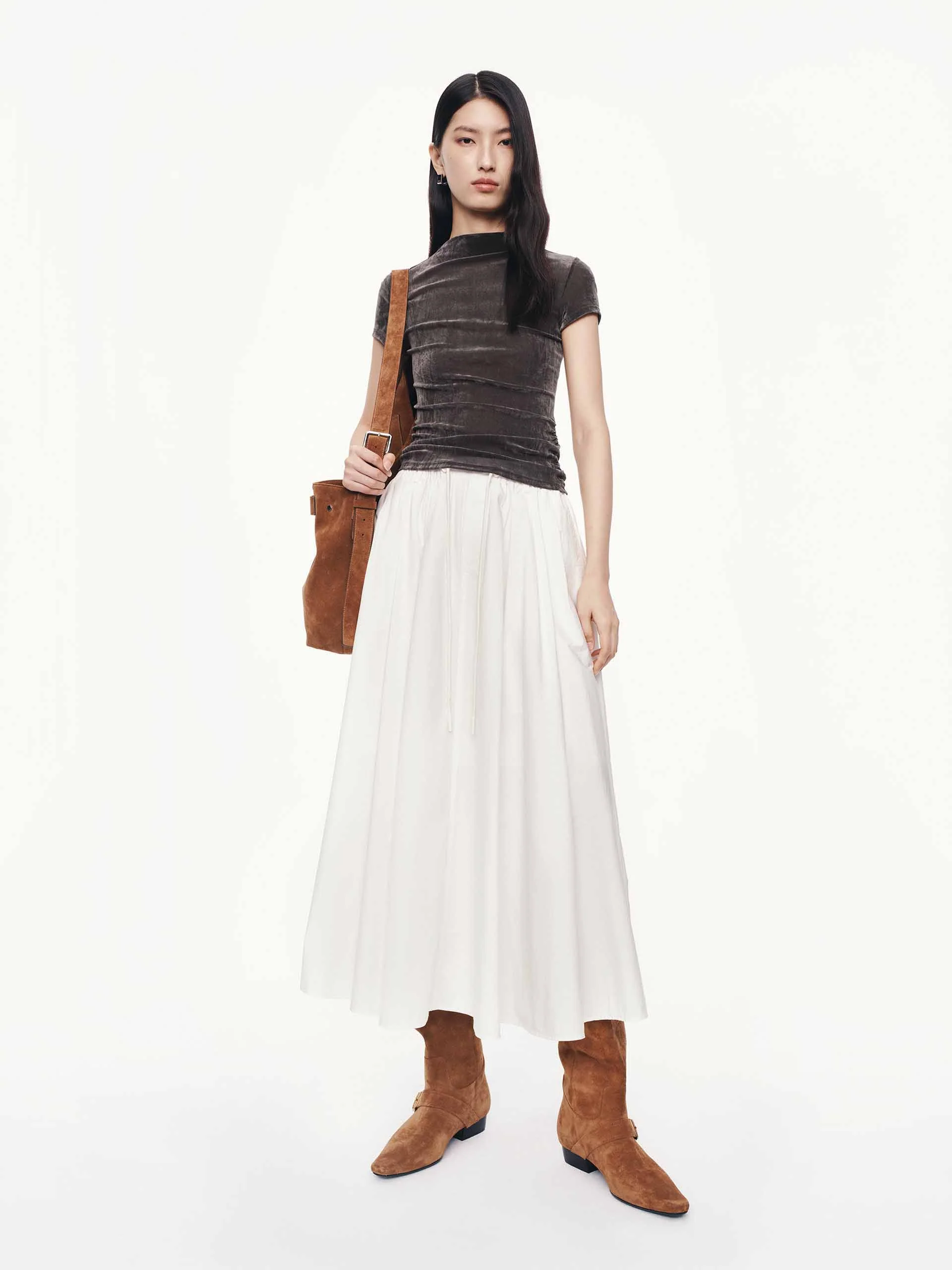 Side Pleated Velvet Top - Image 10