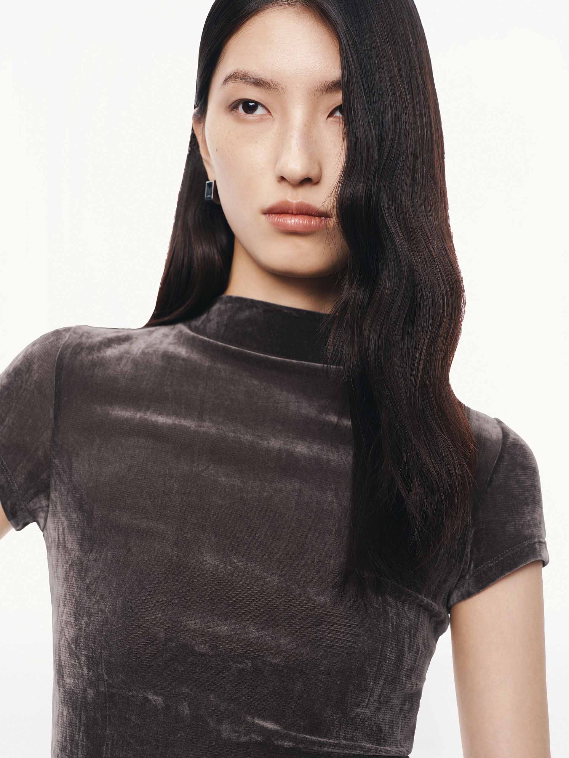 Side Pleated Velvet Top - Image 14