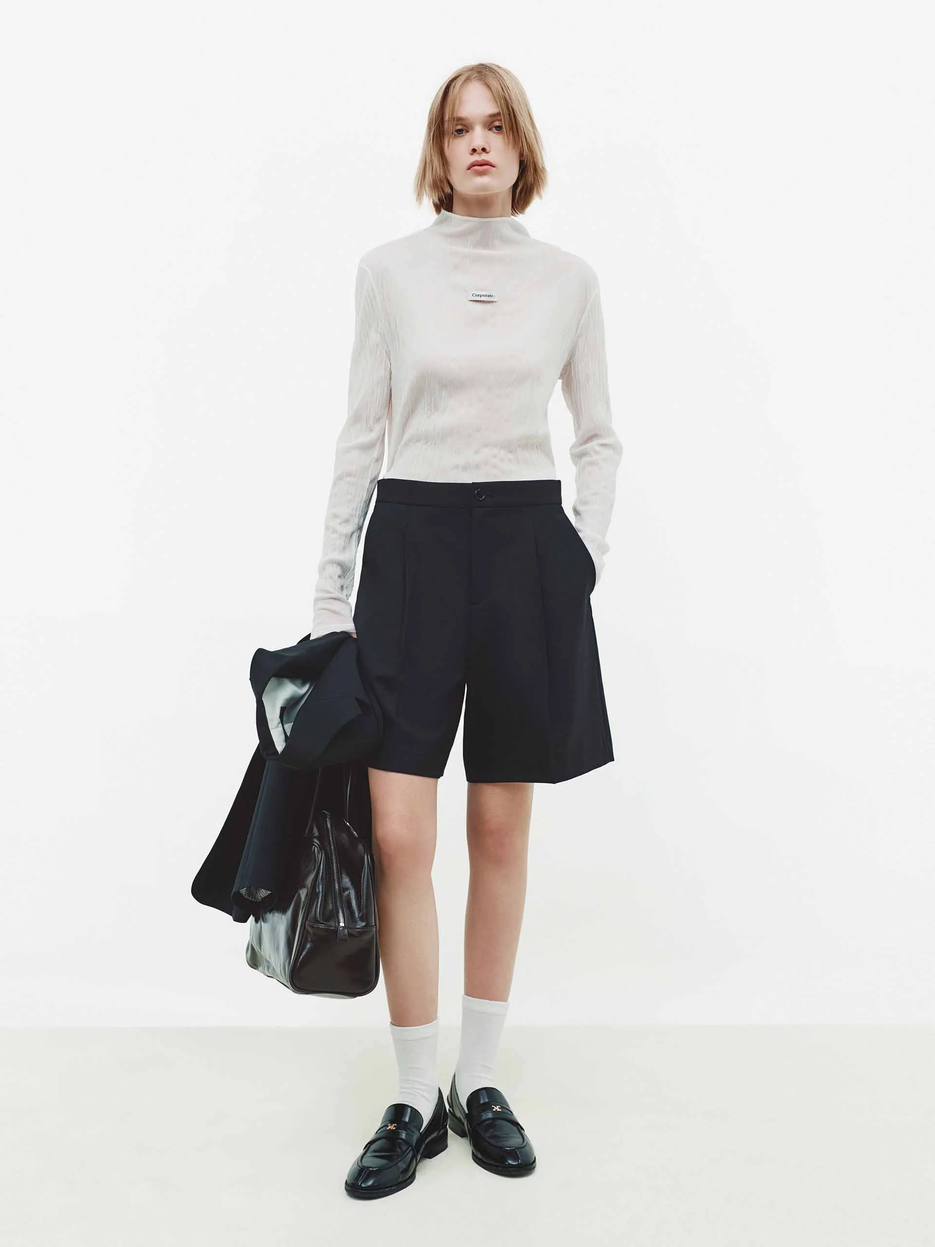 Side Pocket Pleated Shorts - Image 2