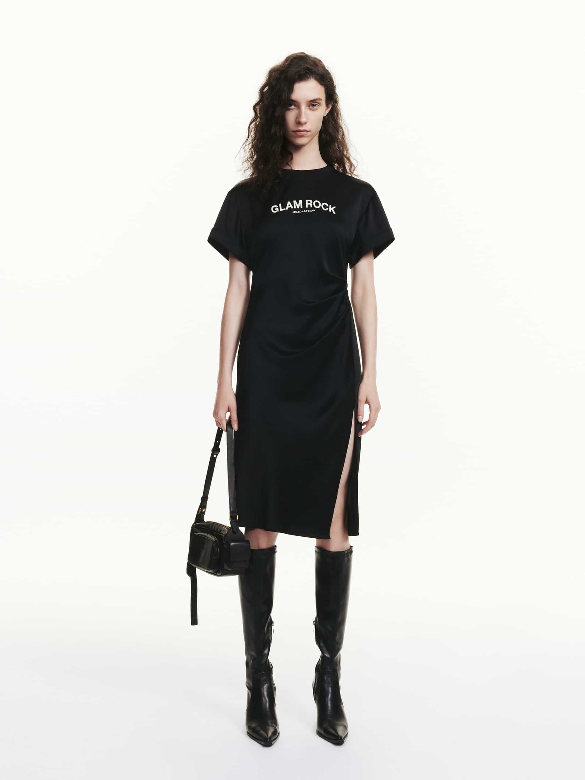 Side Slit Pleated Dress