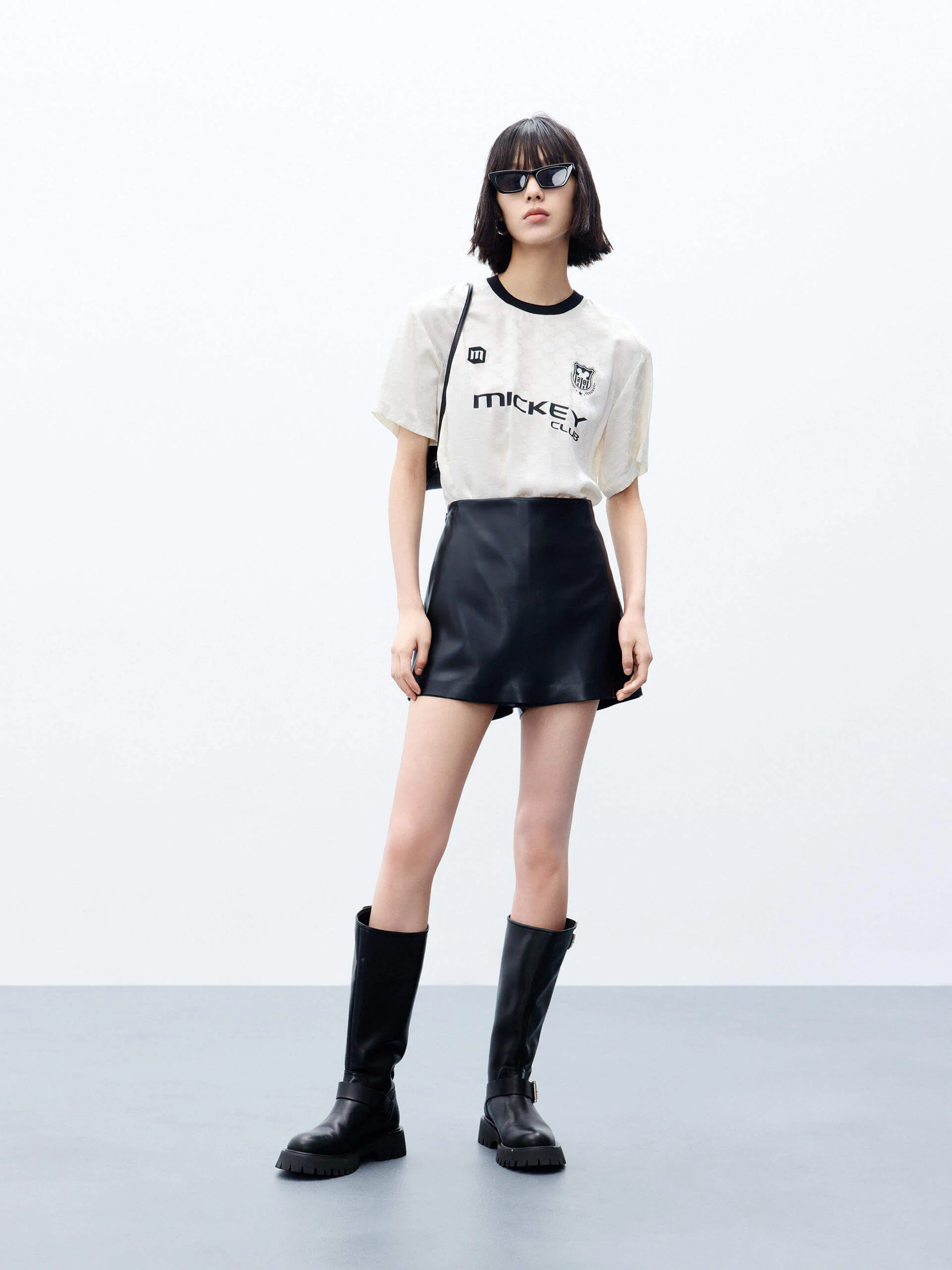 Side Slit PU Leather Skort - Image 3