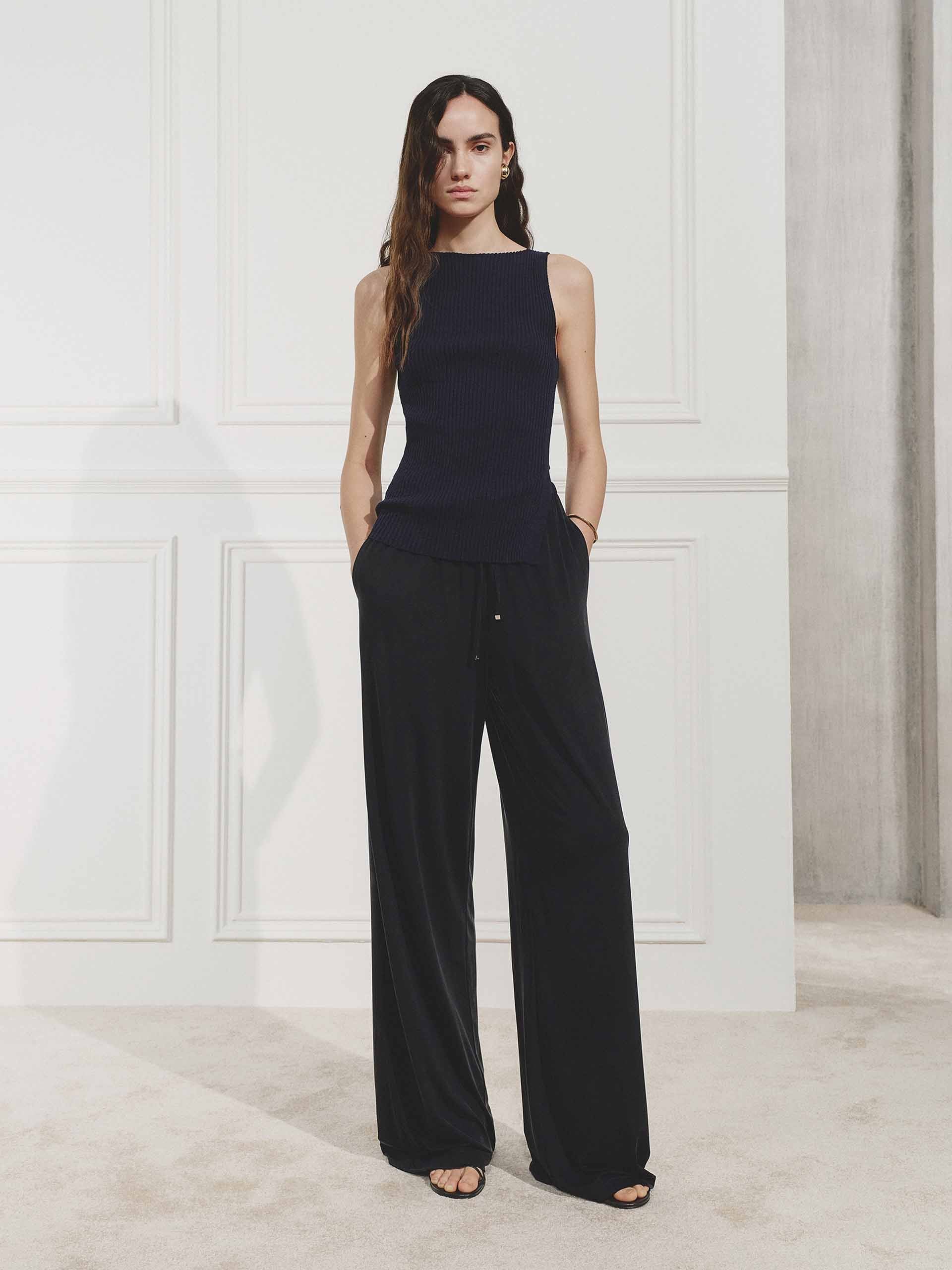 Side Slit Ribbed Knit Top - Image 2