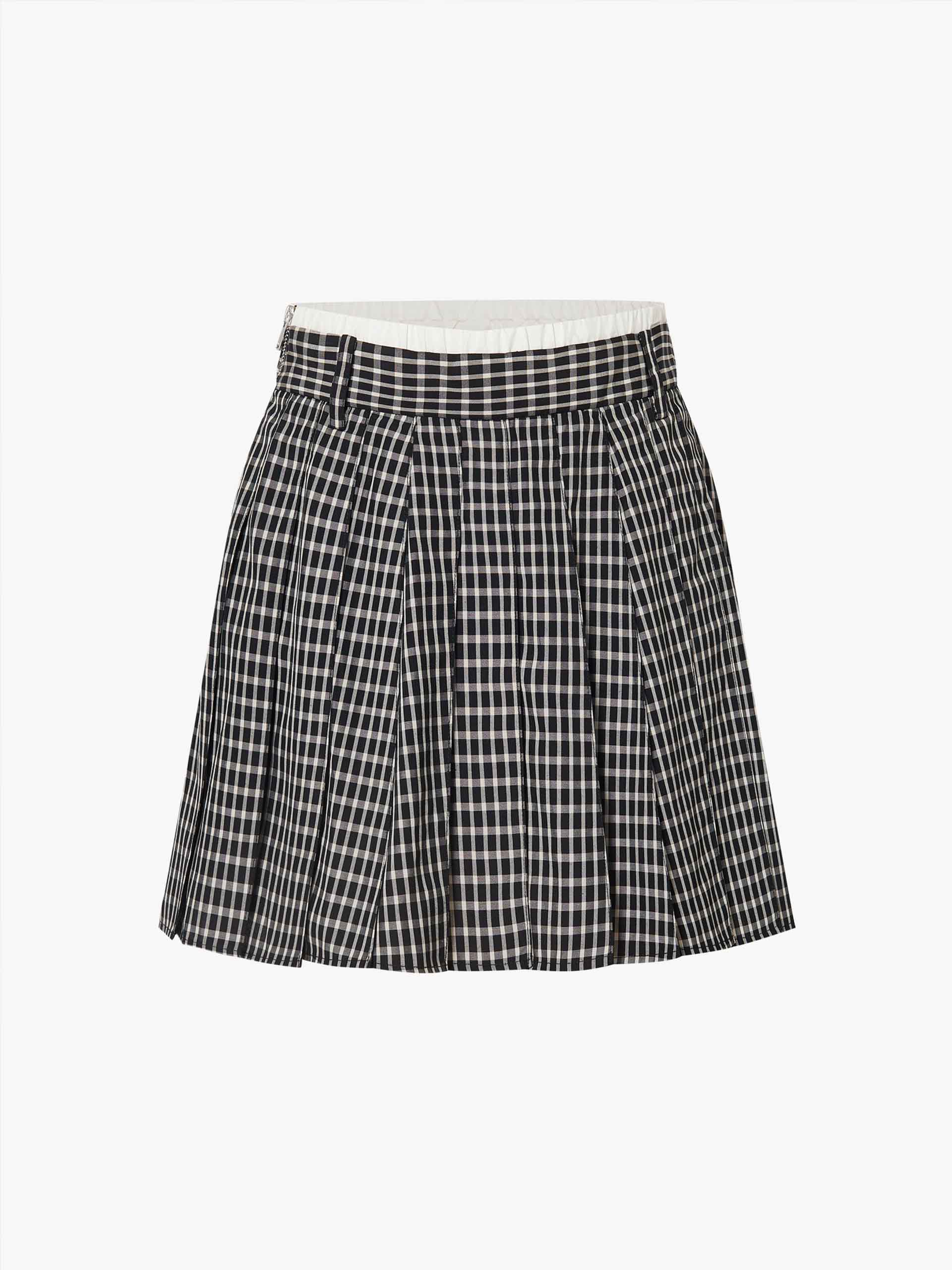 Side Zipper Plaid Skirt - Image 5