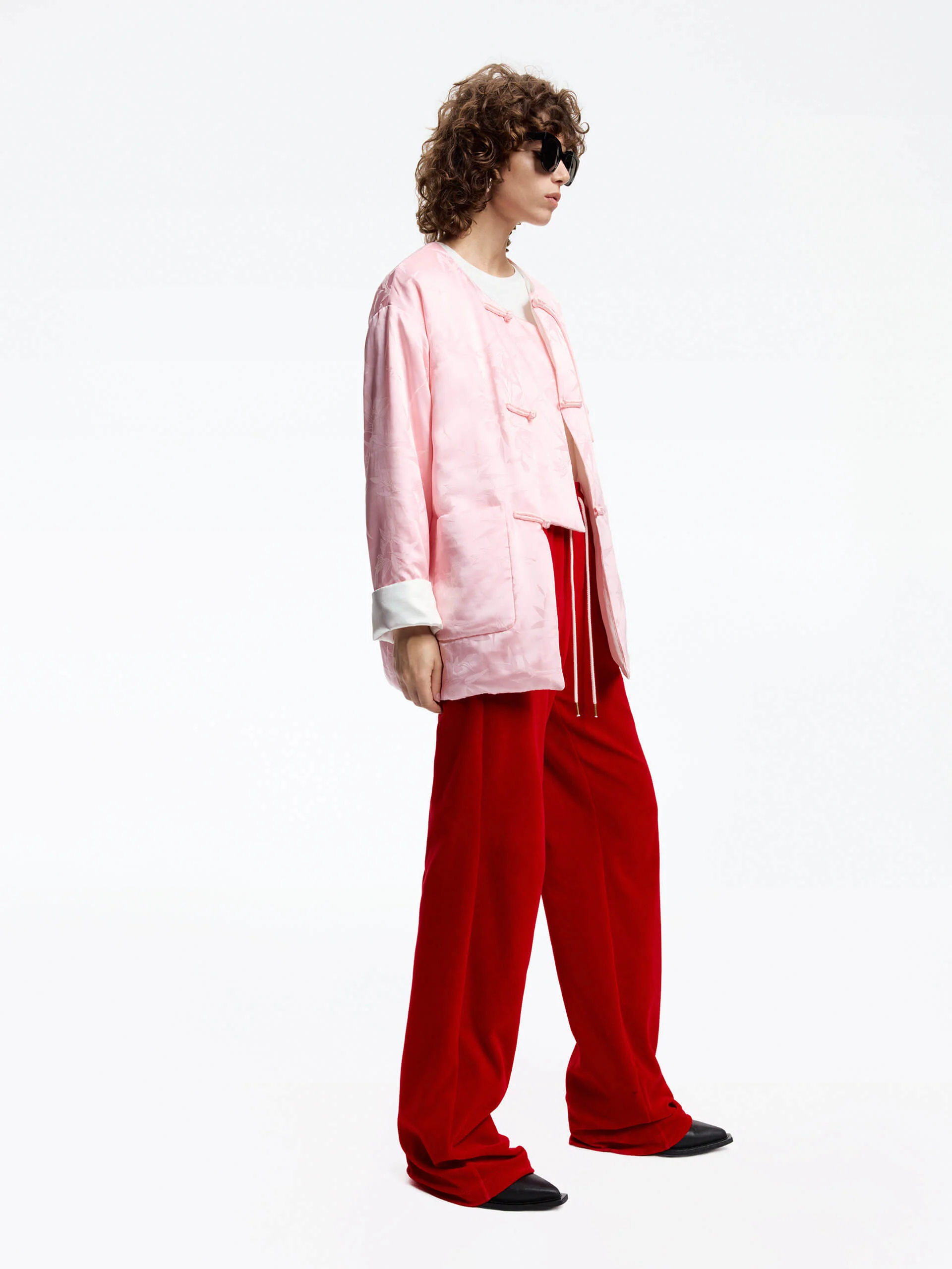 Silk Blend Collarless Coat - Image 7