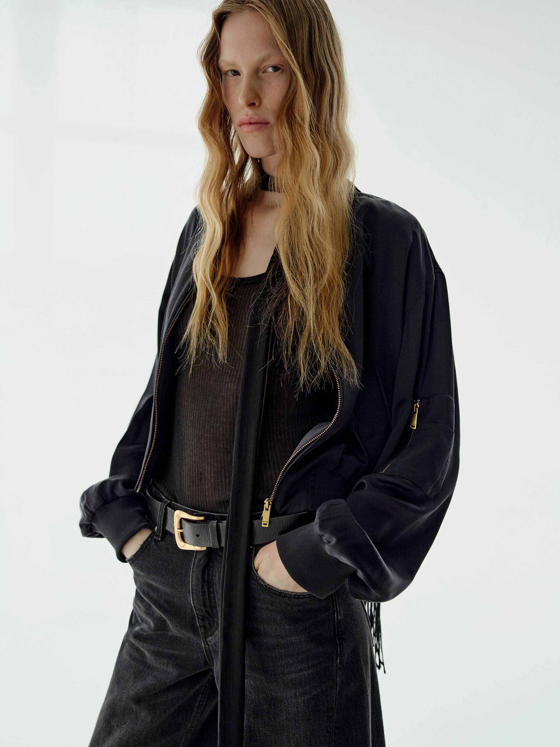 Silk Blend Cropped Jacket - Image 4
