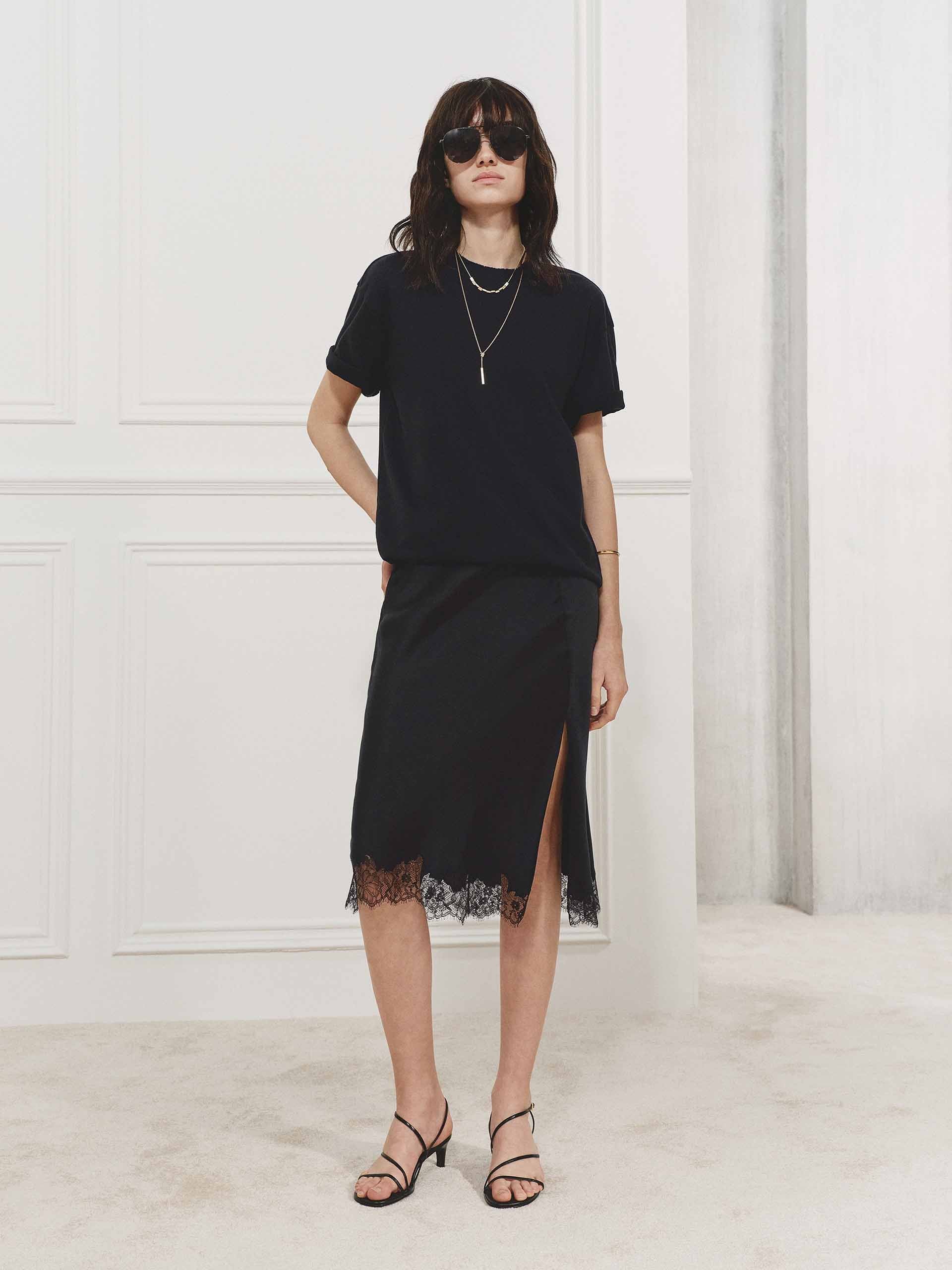 Silk Blend Lace Midi Skirt - Image 11