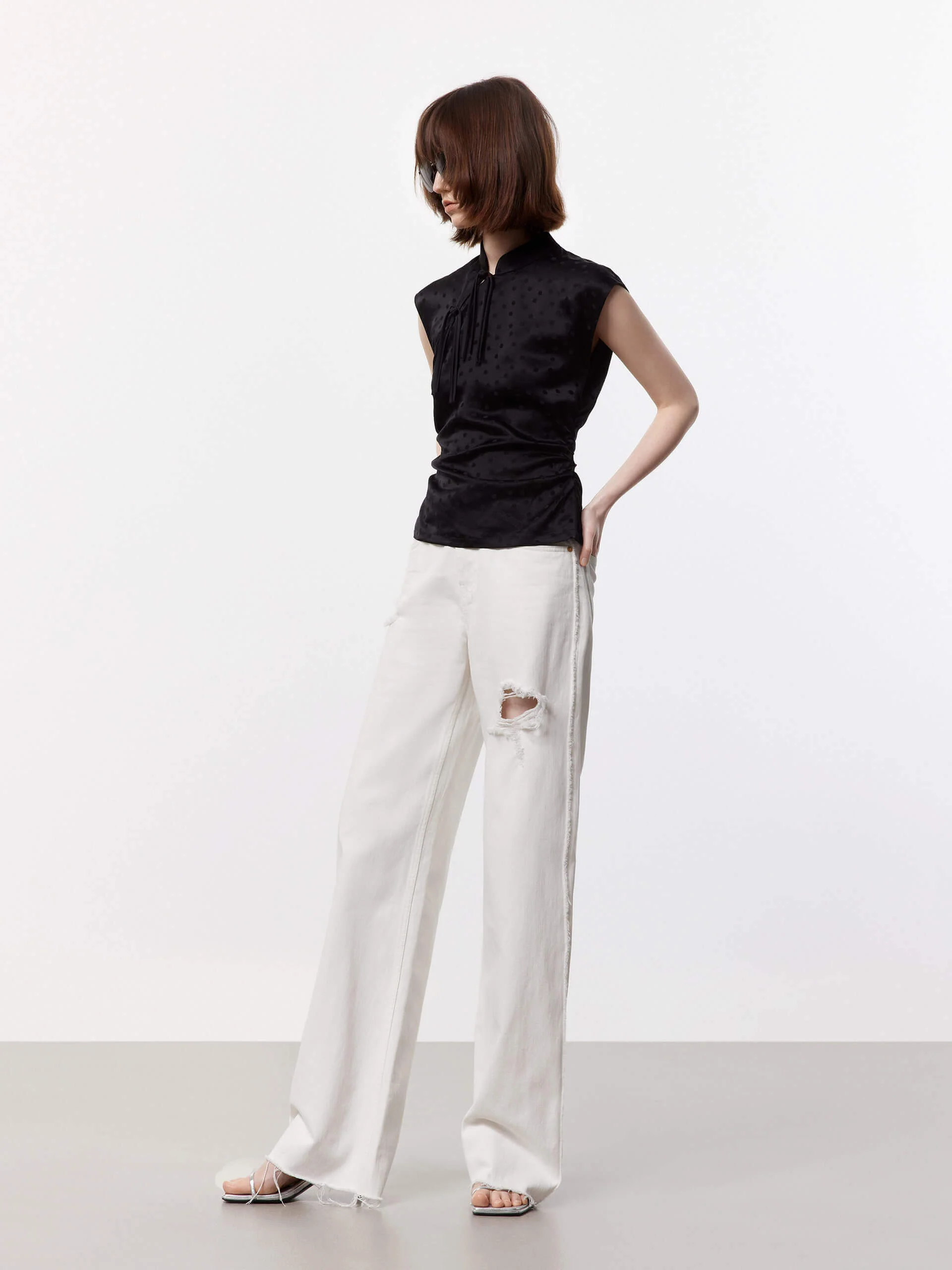 Silk Blend Pleated Top - Image 8
