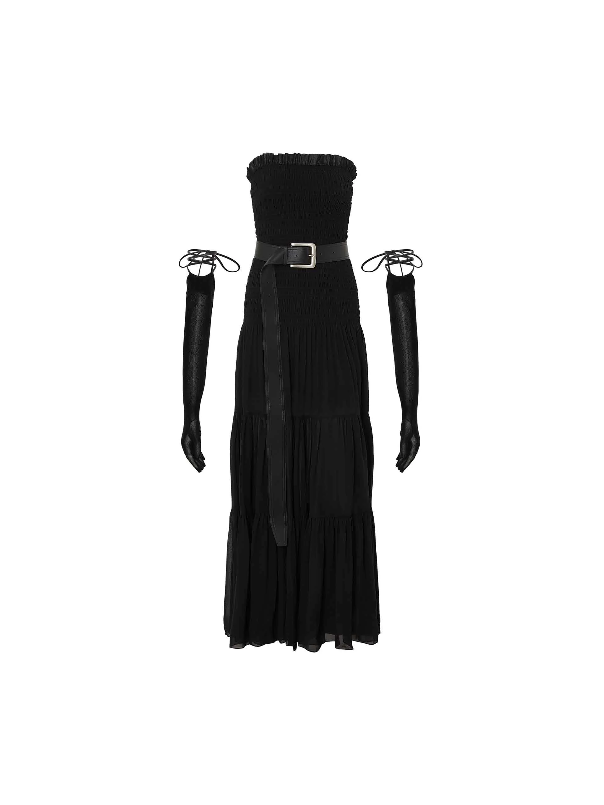 Silk Smocked Maxi Dress - Image 5