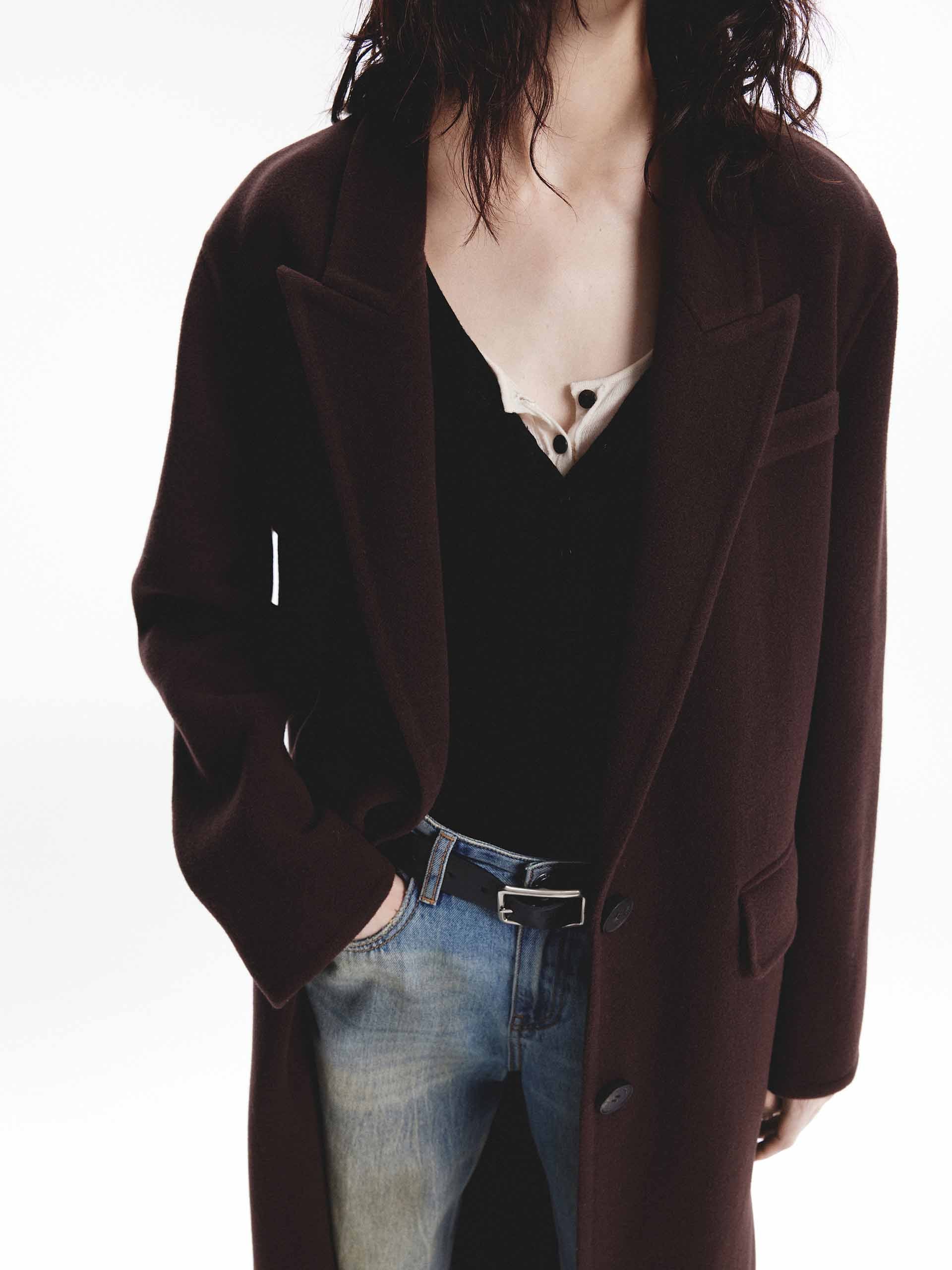 Single Breasted Wool Coat - Image 6