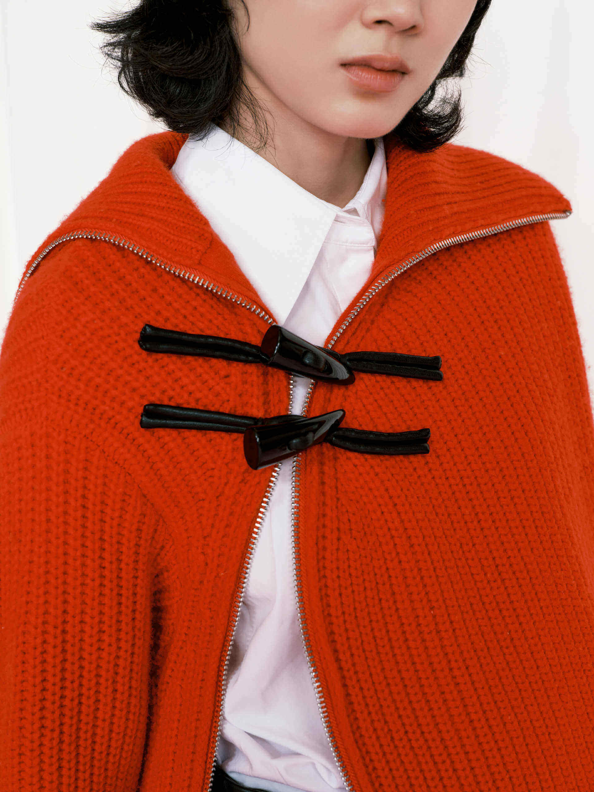 Slanted Placket Distressed Sweater - Image 11