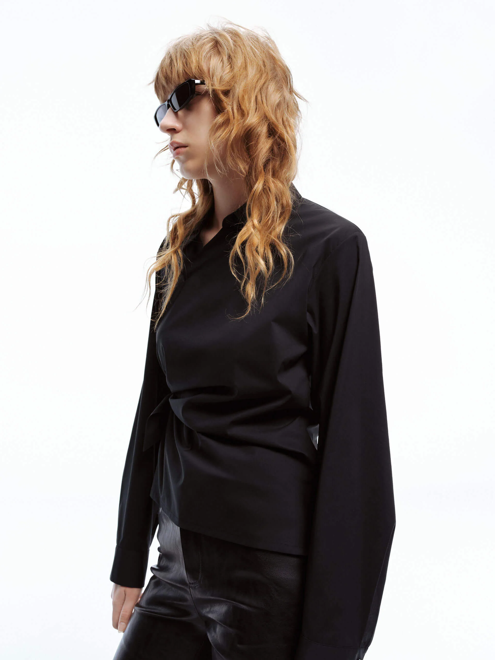 Slanted Placket Tie Shirt - Image 13