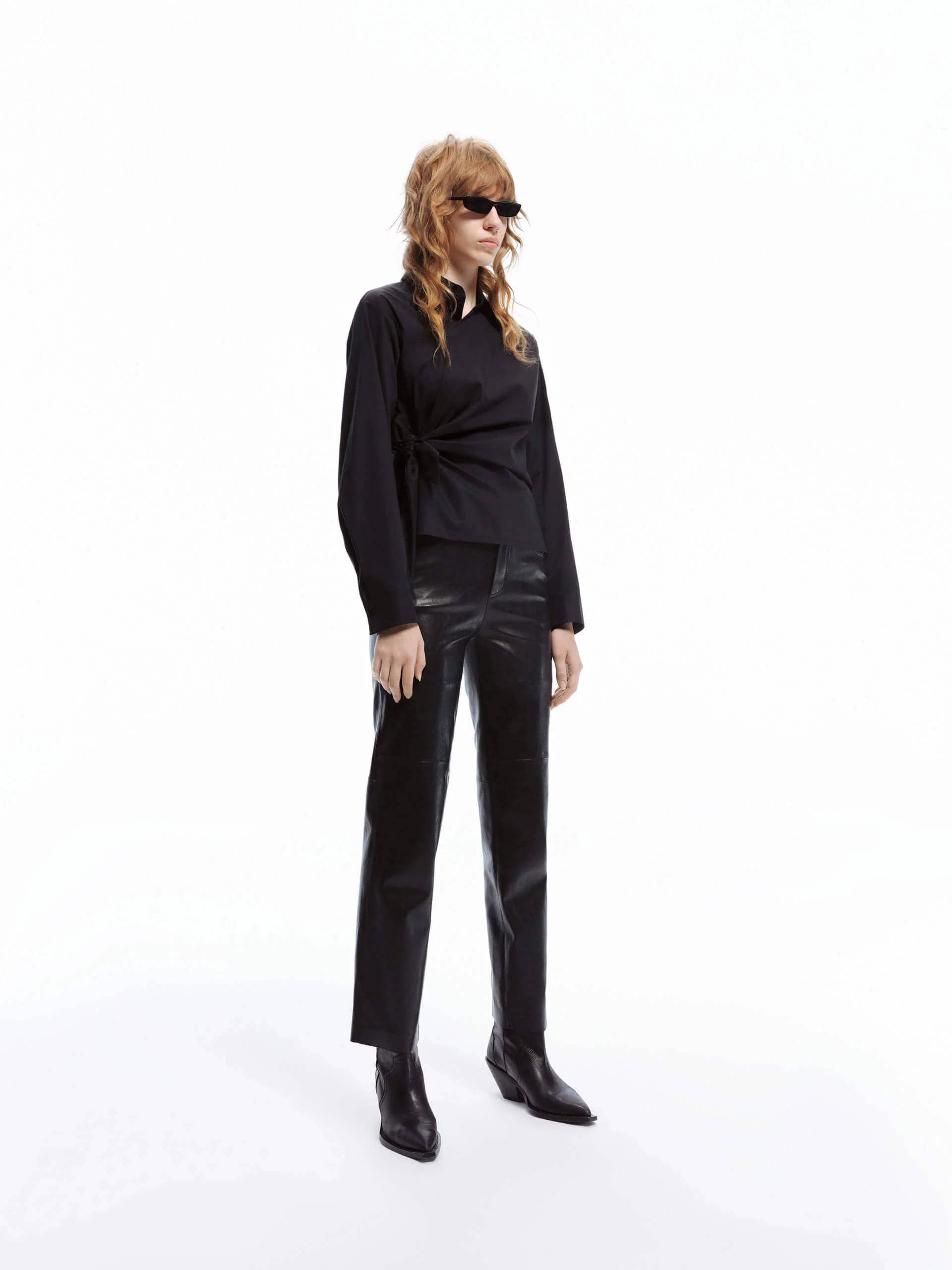 Slanted Placket Tie Shirt - Image 16