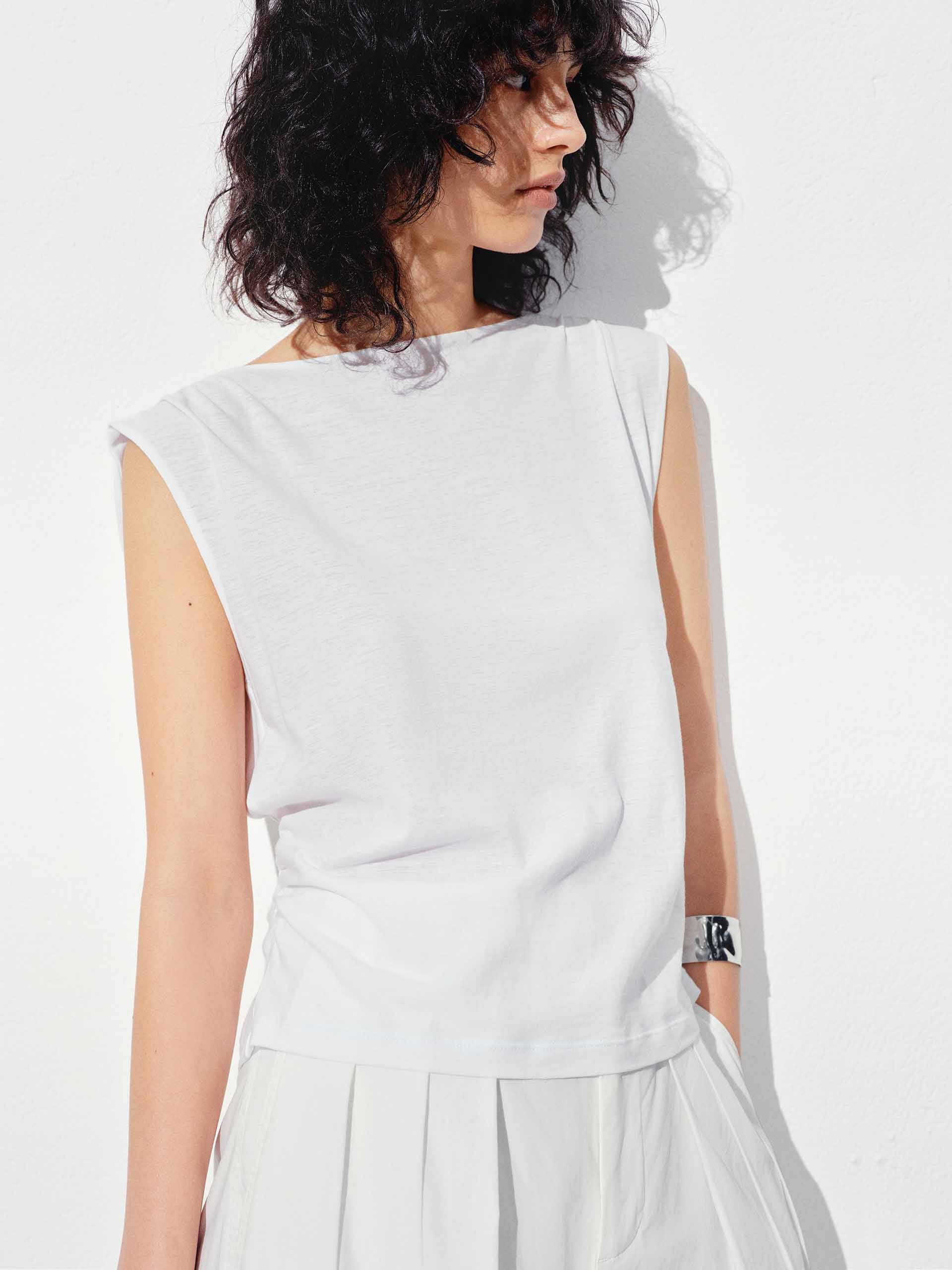 Sleeveless Cotton Blouse - Image 3