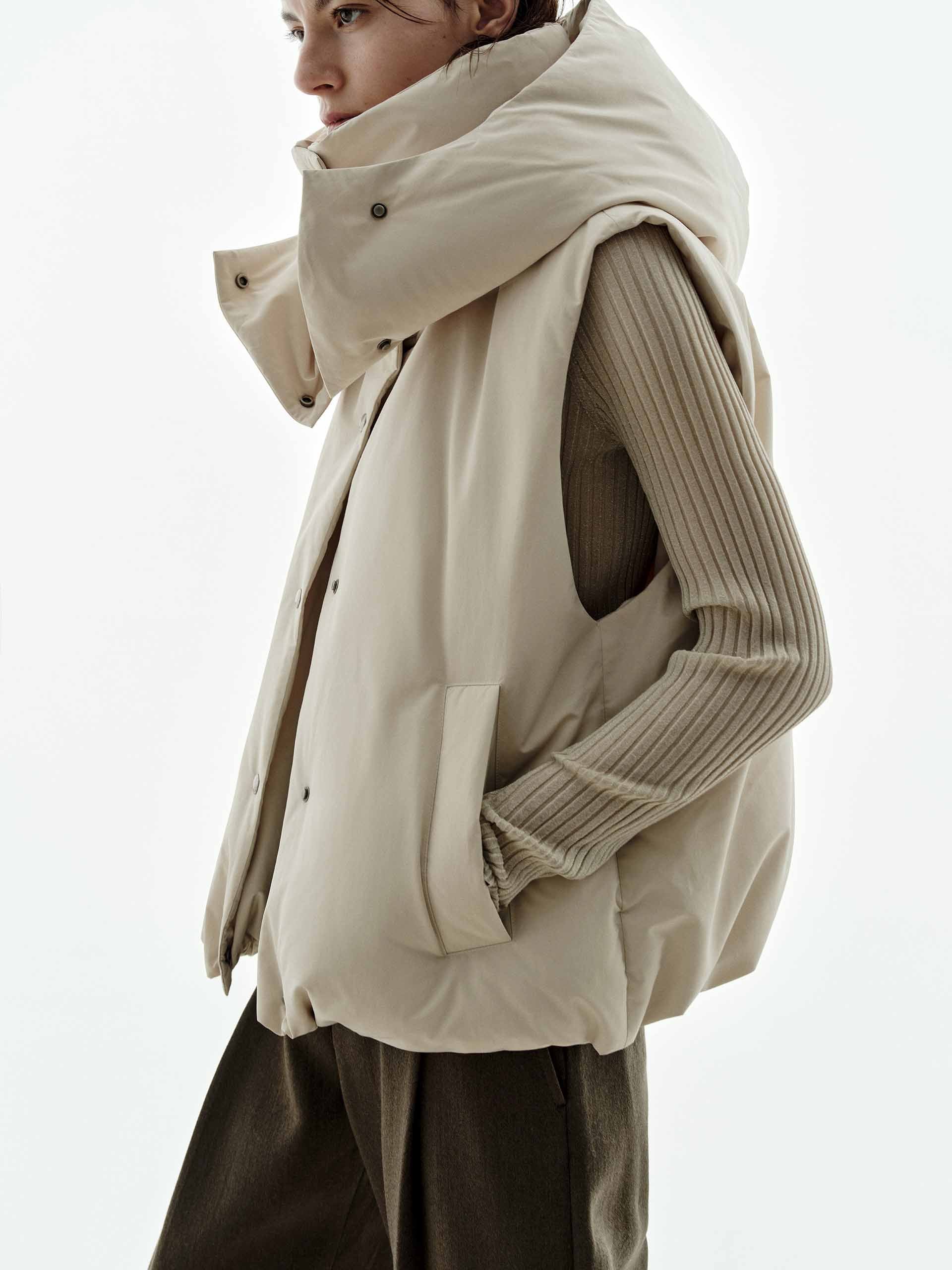 Sleeveless Hooded Down Jacket - Image 3
