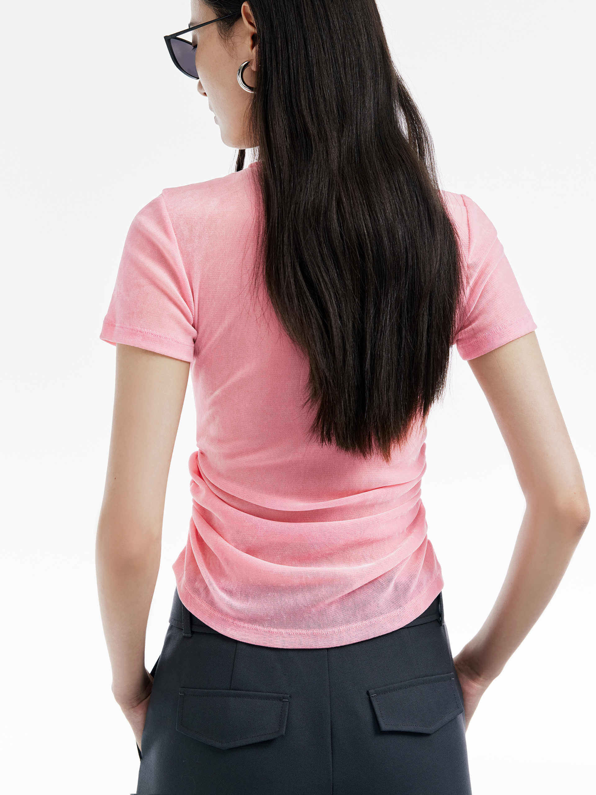 Slim Fit Pleated T-shirt - Image 11
