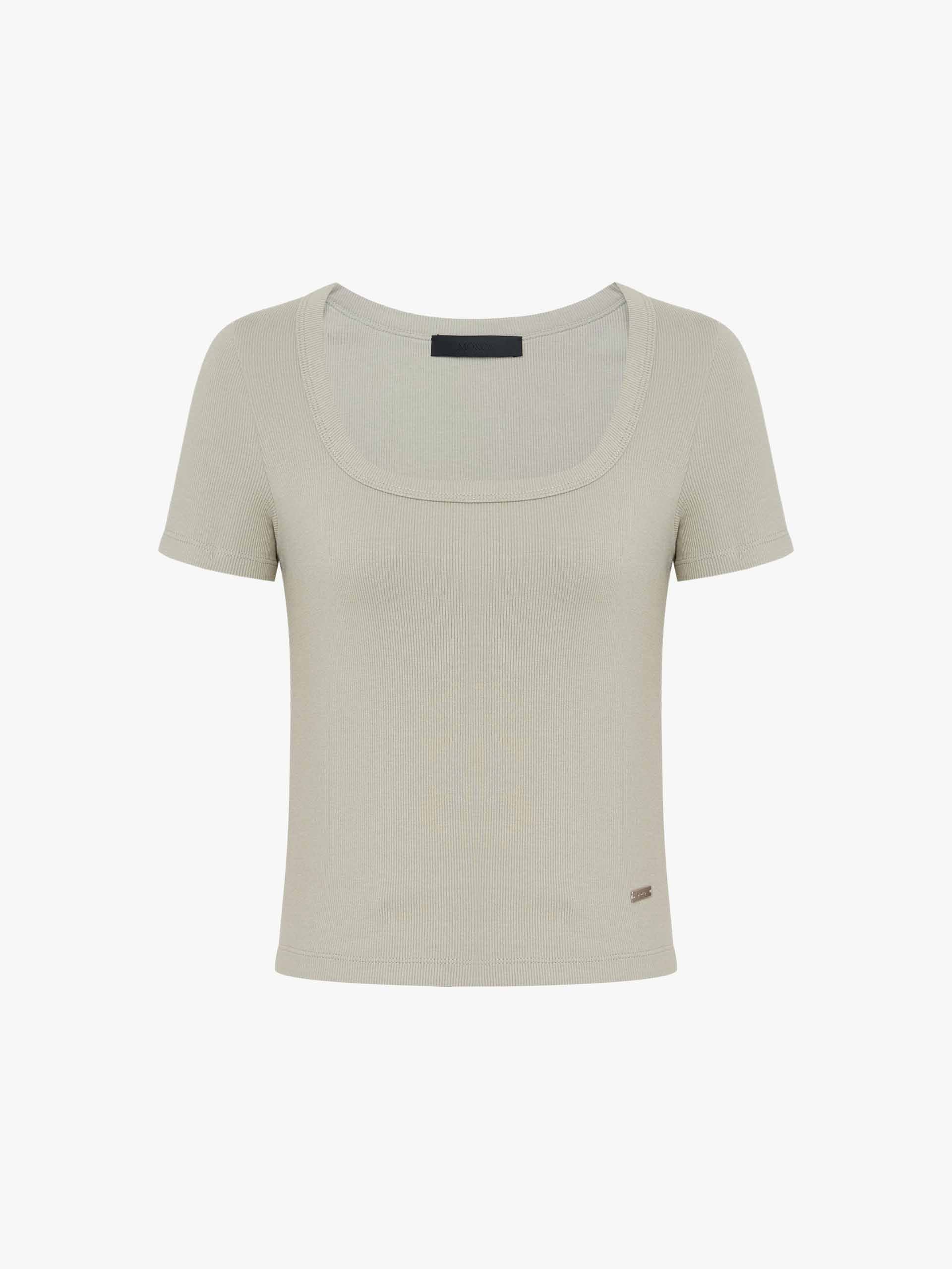 Slim Fit Square Collar T-shirt - Image 5