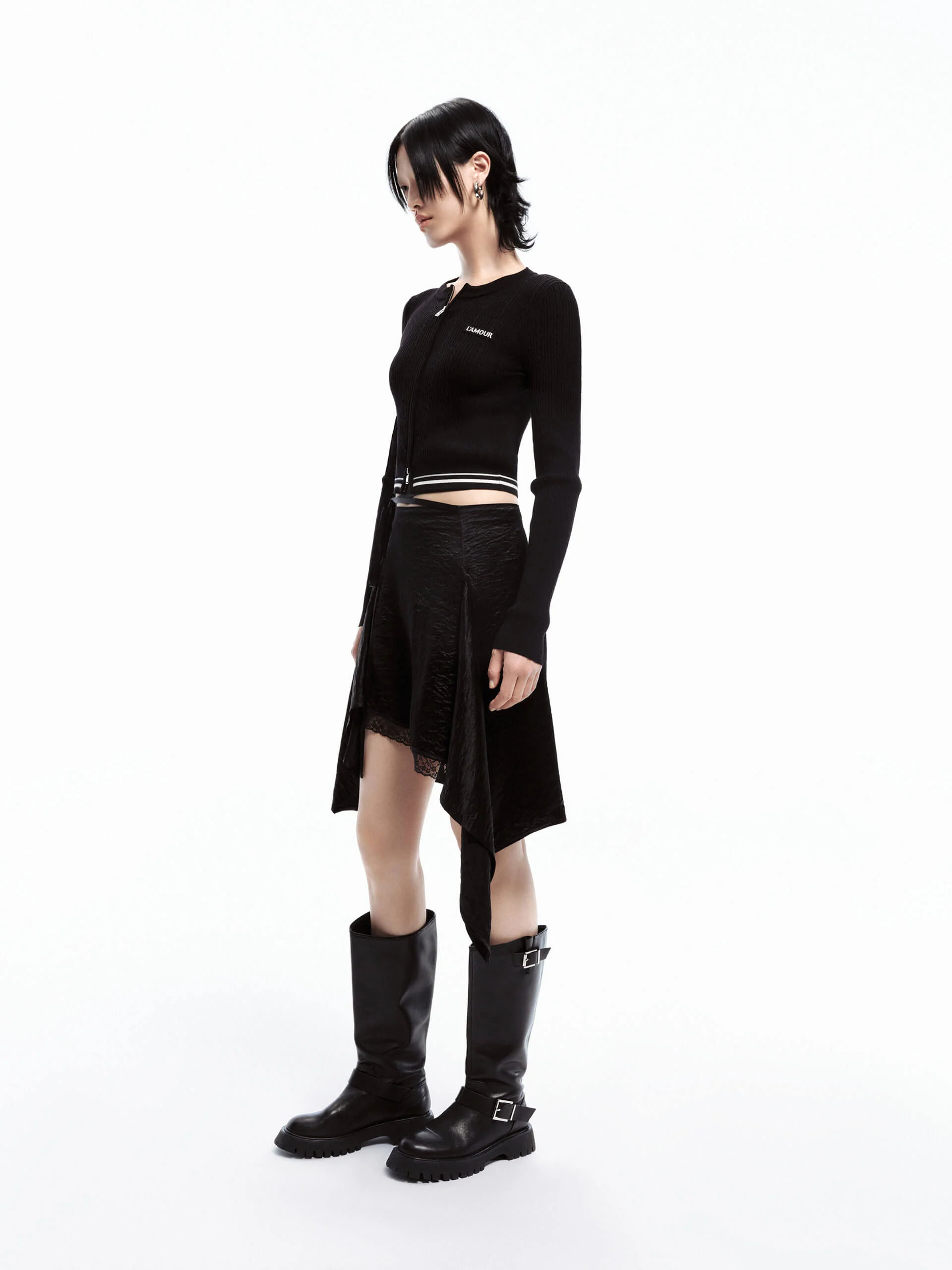 Slim Fitted Zipper Cardigan - Image 5