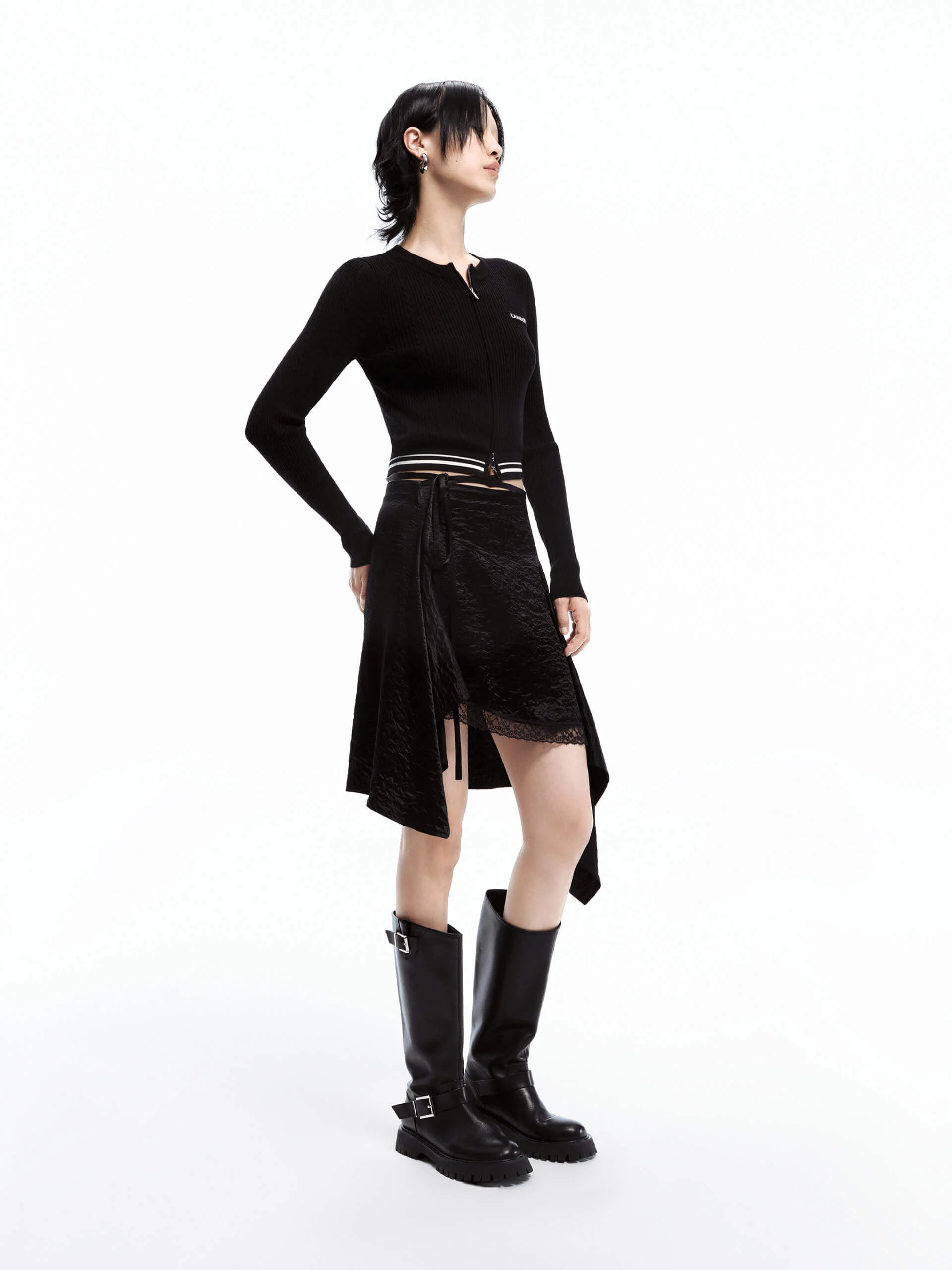 Slim Fitted Zipper Cardigan - Image 6