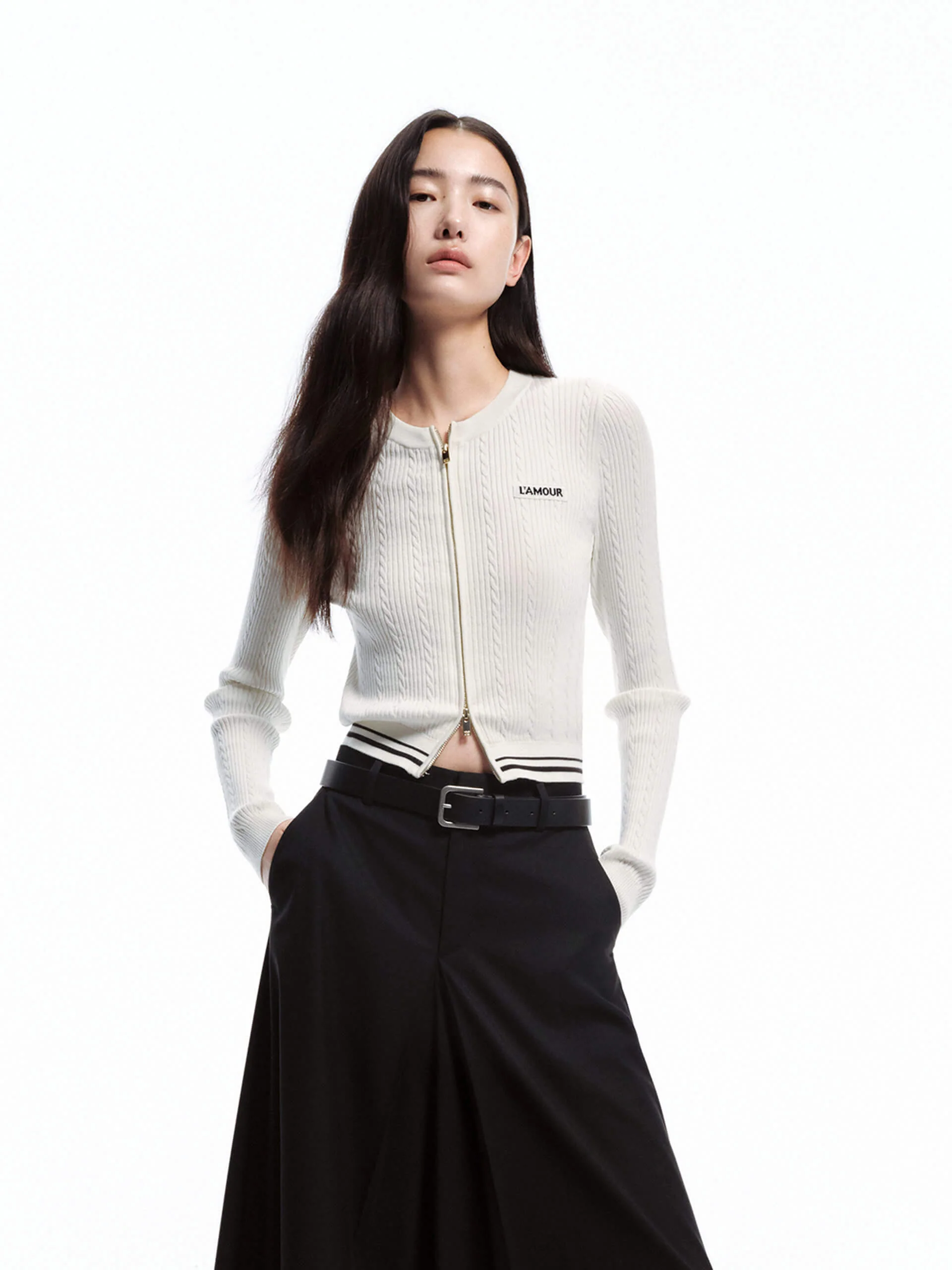 Slim Fitted Zipper Cardigan - Image 7