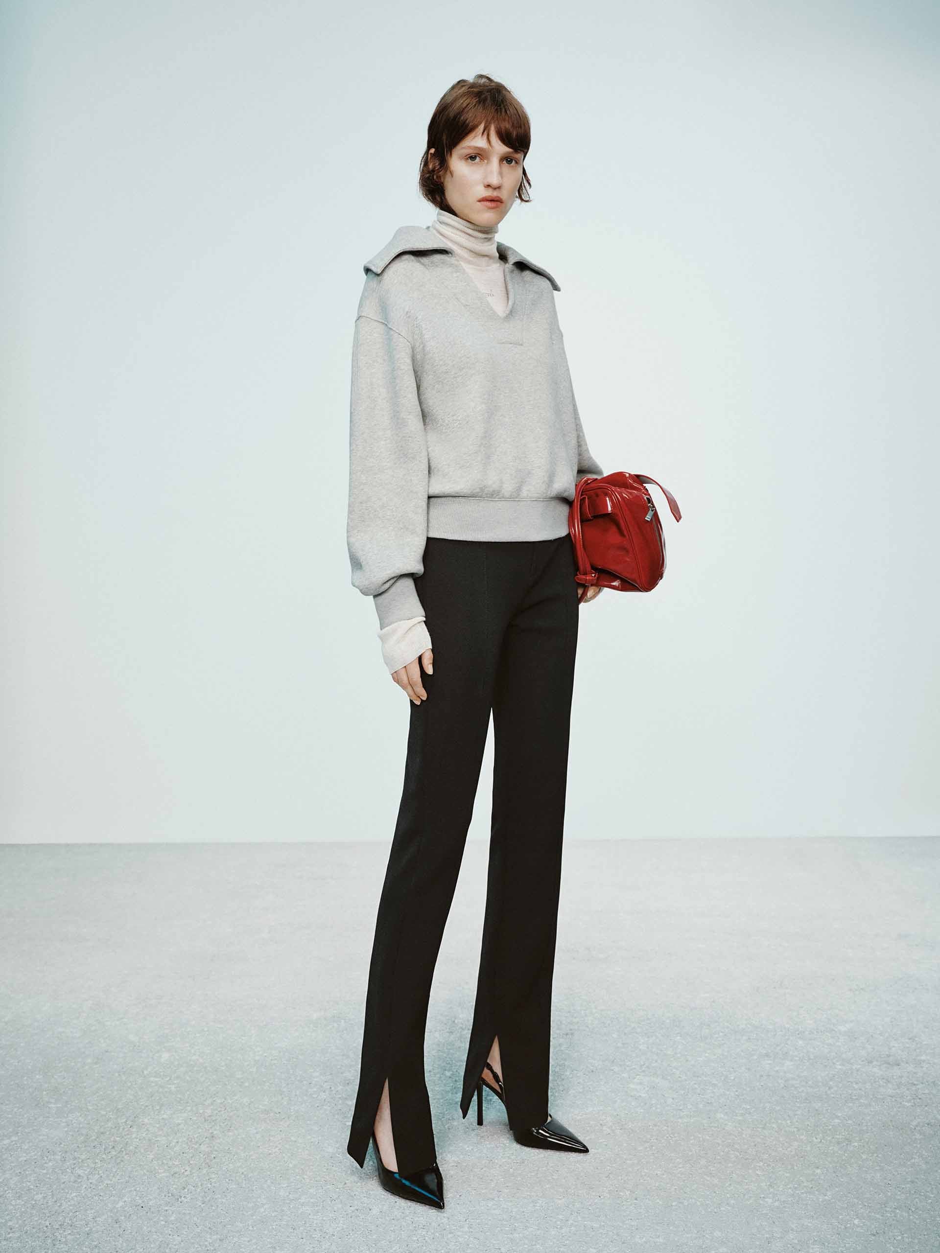 Slit Hem Straight Pants - Image 2