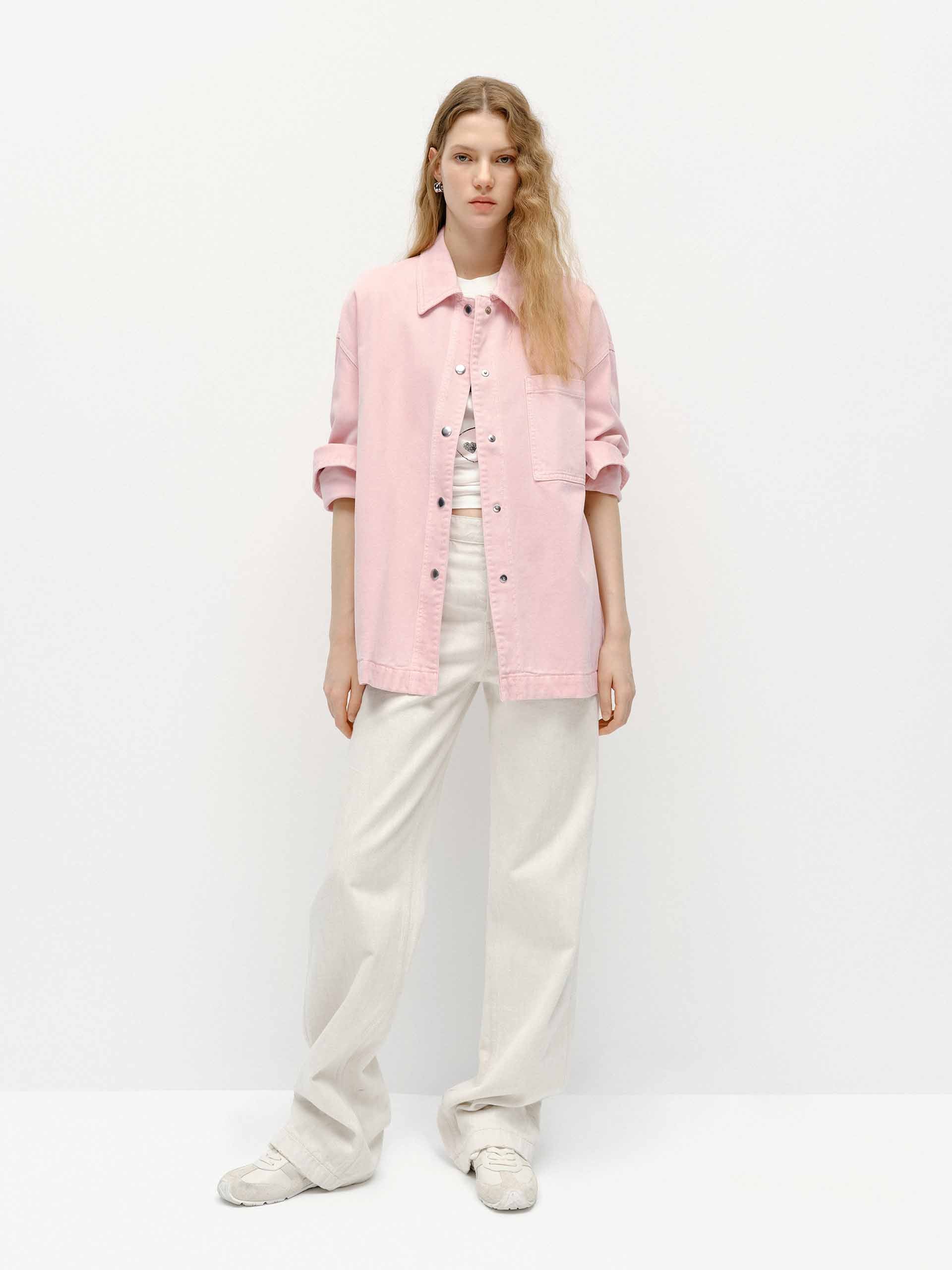 Snap Button Cotton Jacket - Image 2