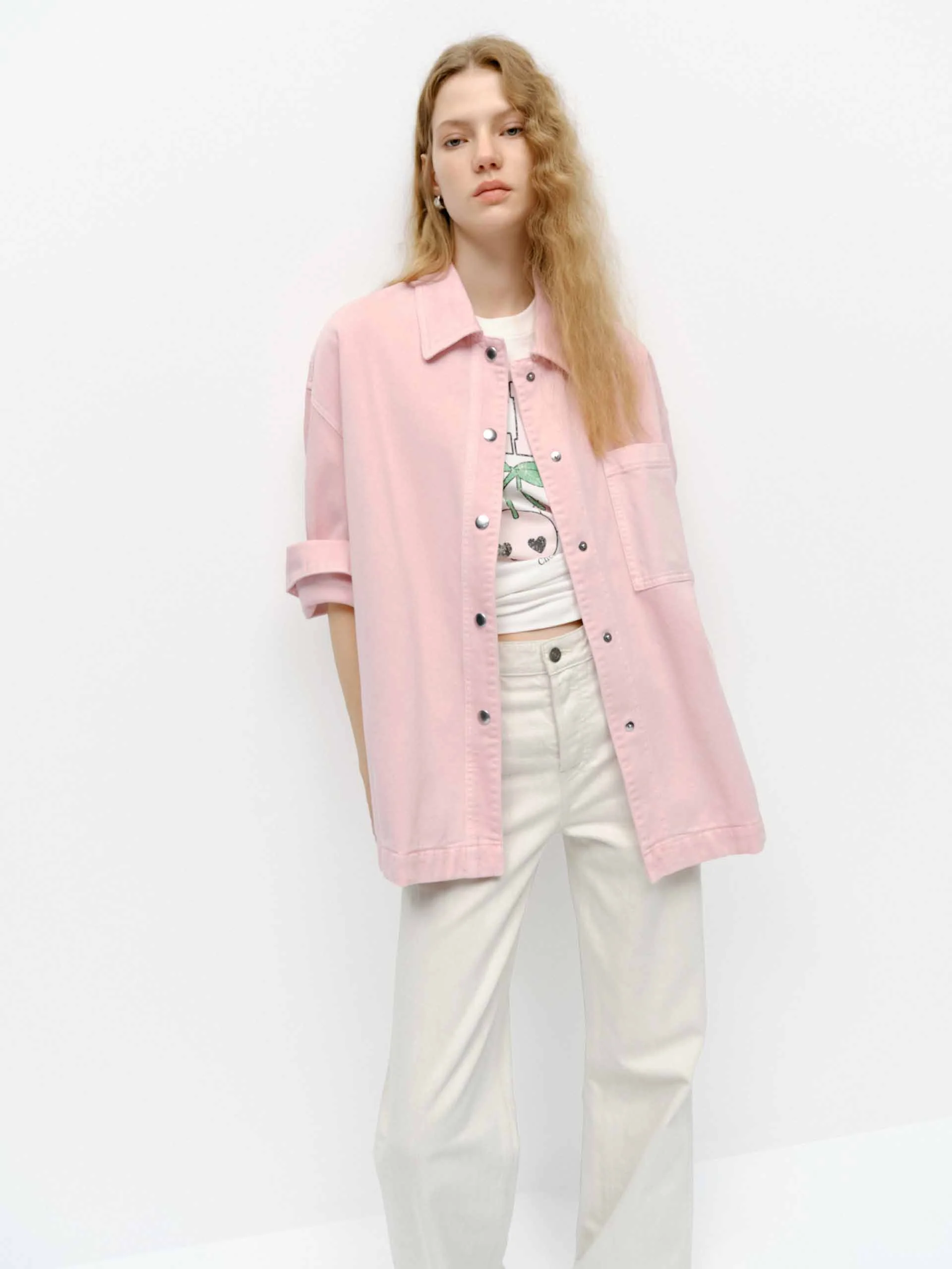 Snap Button Cotton Jacket - Image 9