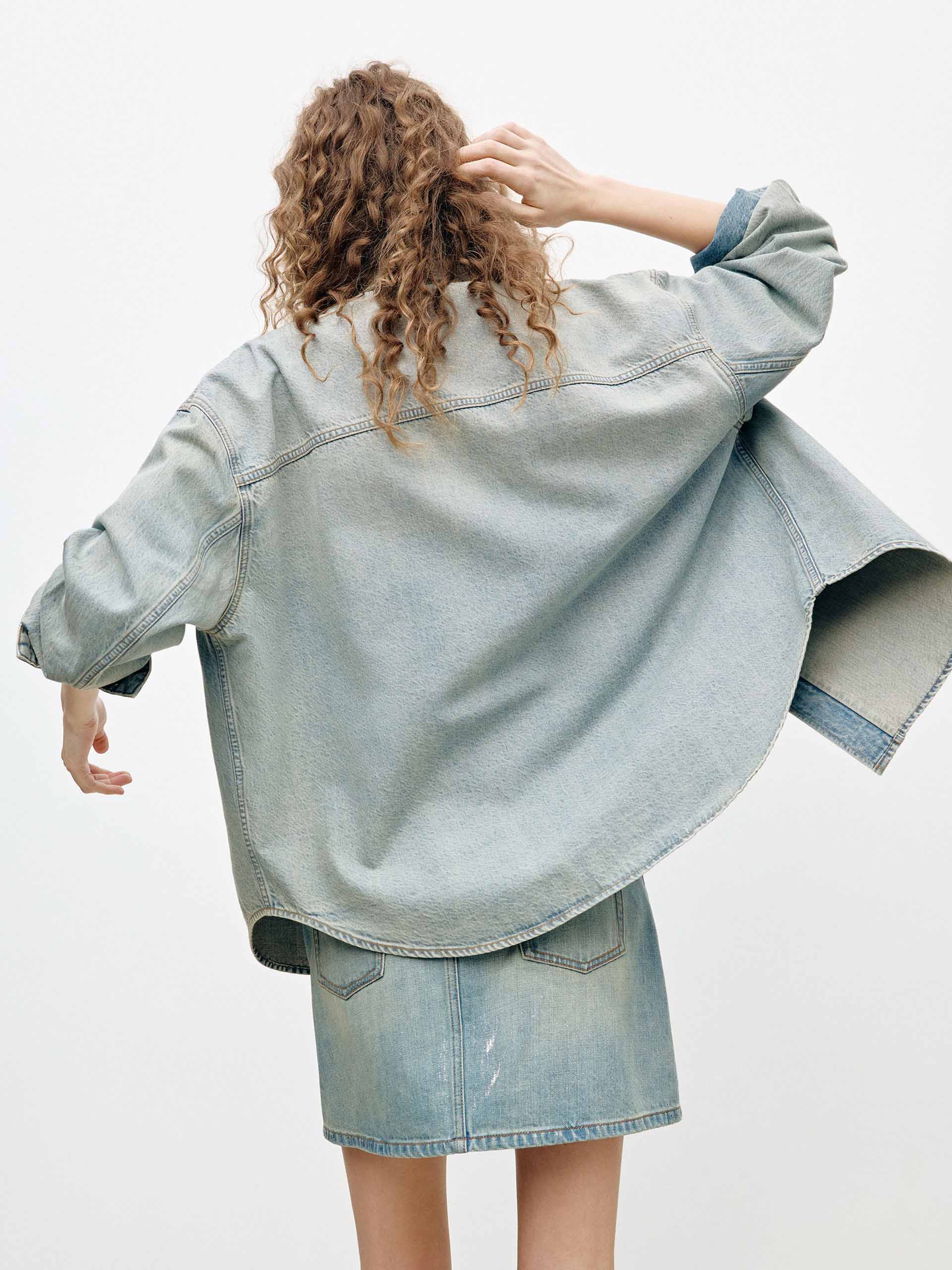 Snap Button Denim Shirt - Image 4