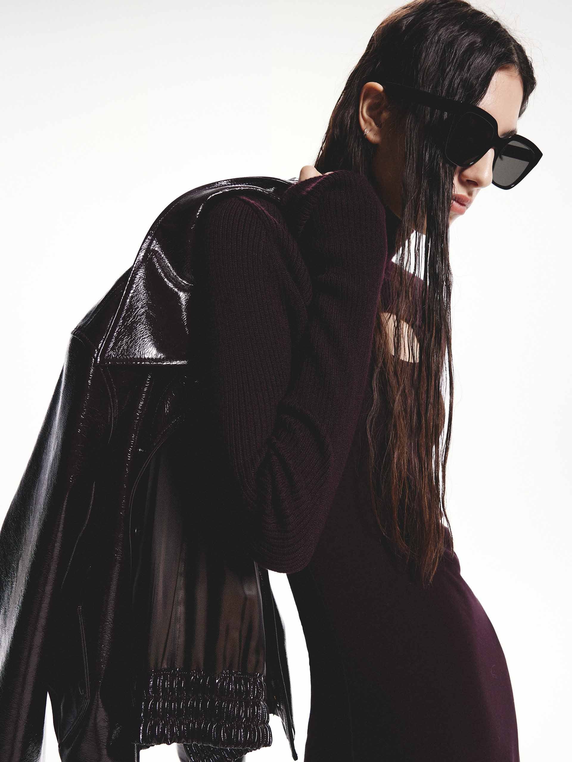 Snap Button Leather Jacket - Image 14