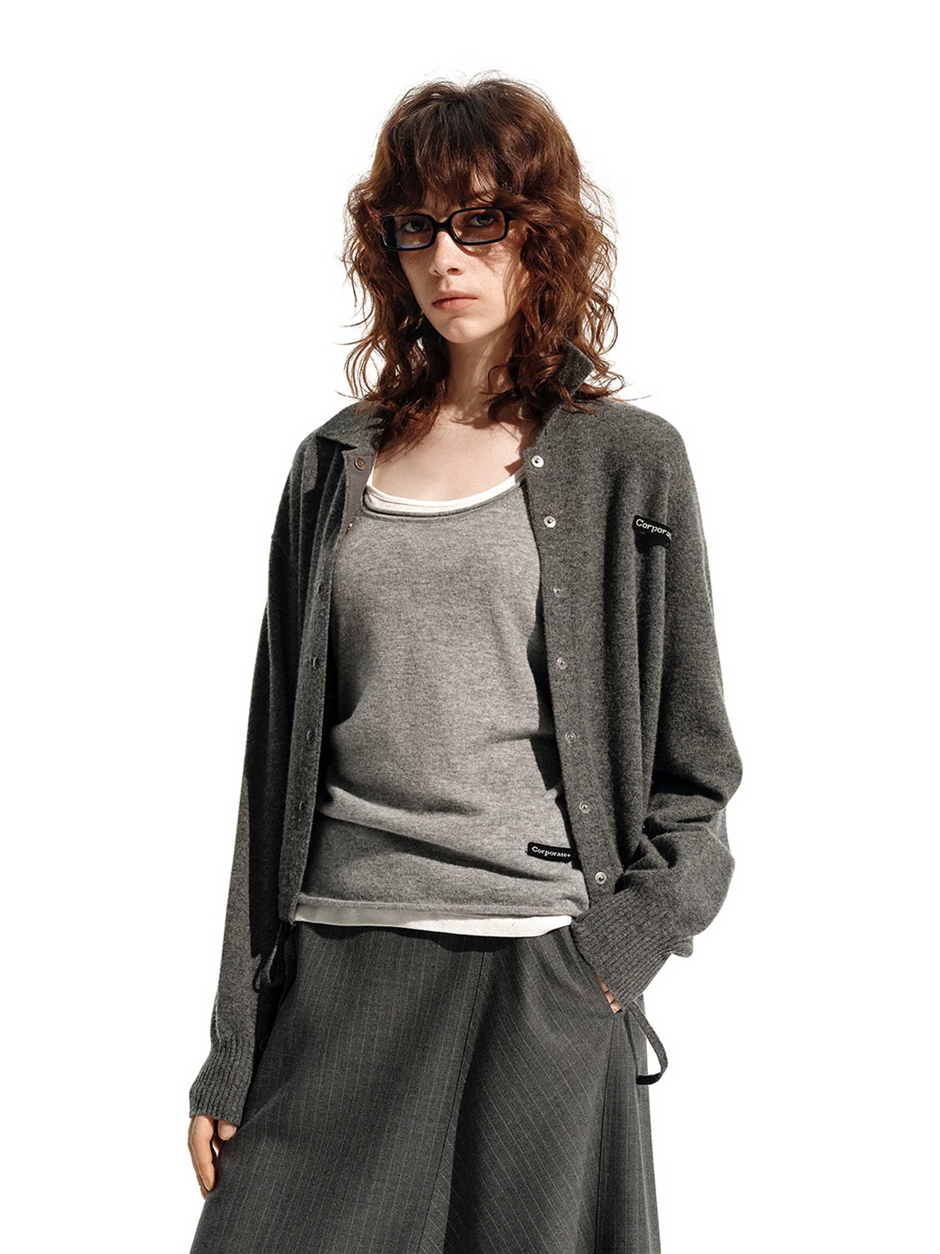 Snap Button Wool Cardigan - Image 2