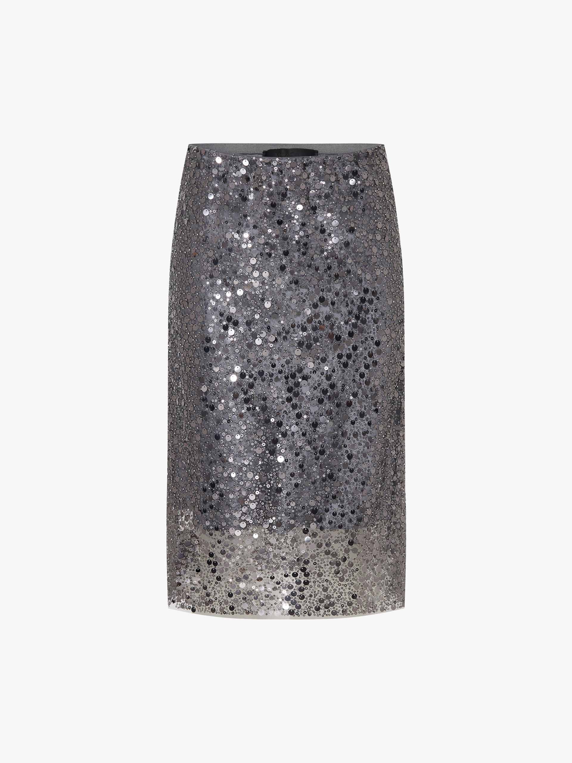 Solid Tulle Sequin Skirt - Image 5