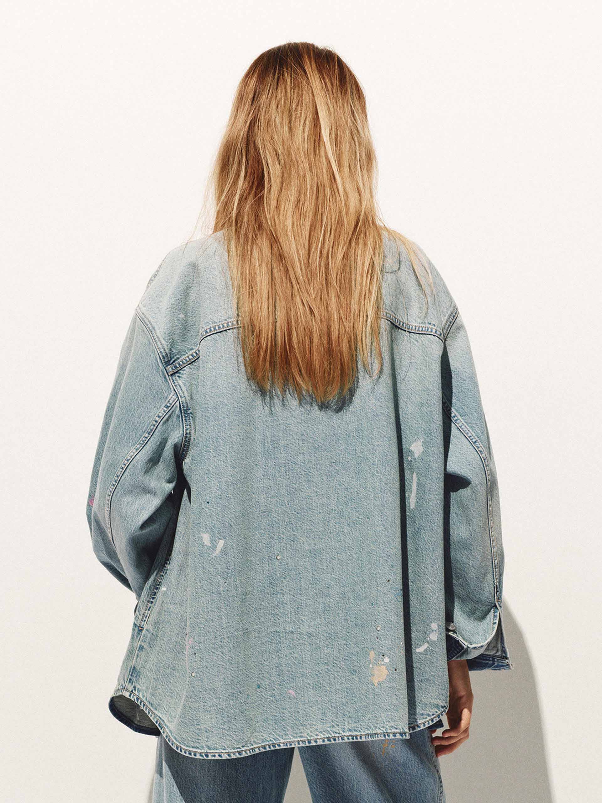 Splatter Denim Cotton Jacket - Image 3
