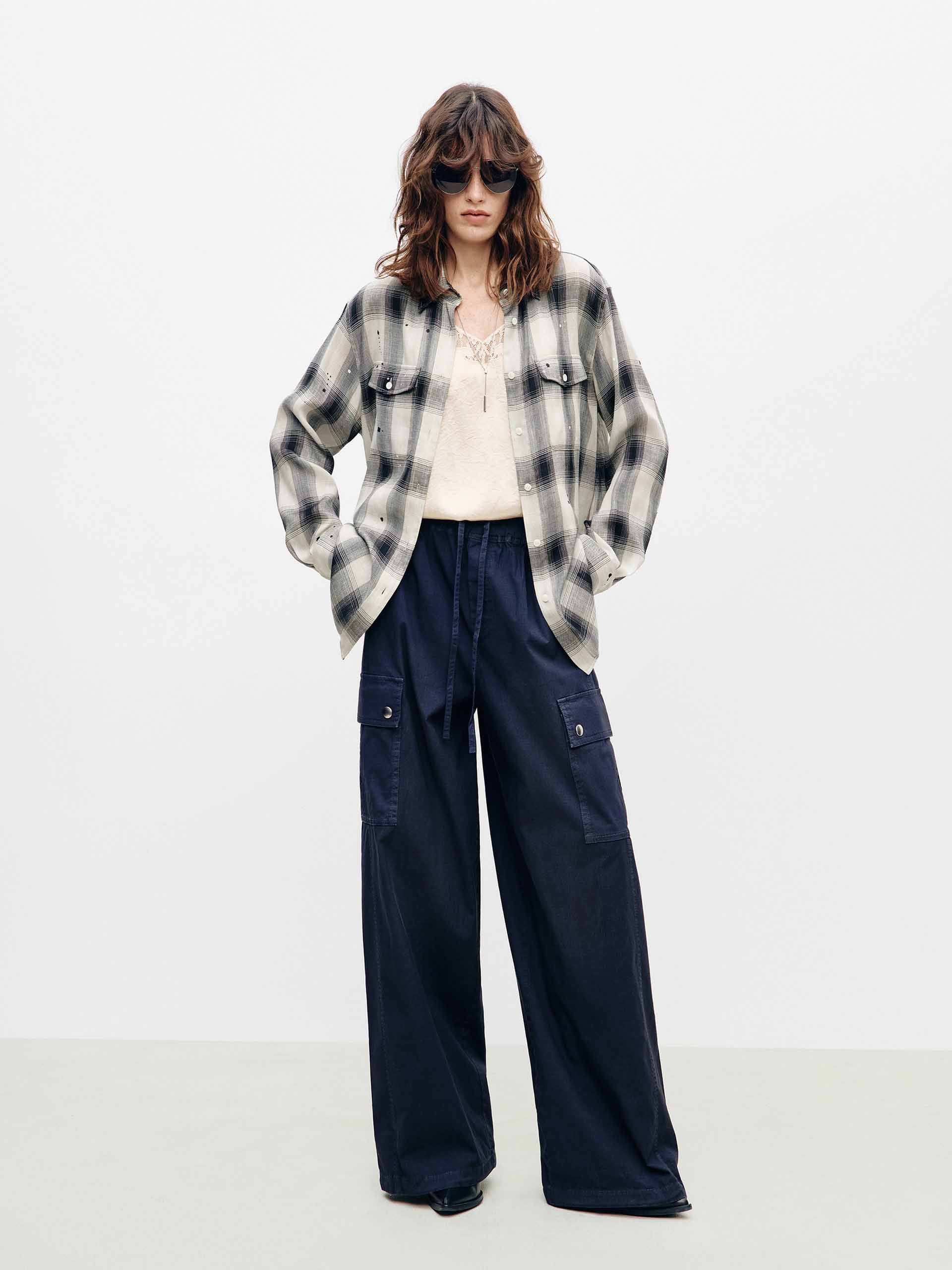 Splatter Detail Plaid Shirt - Image 2