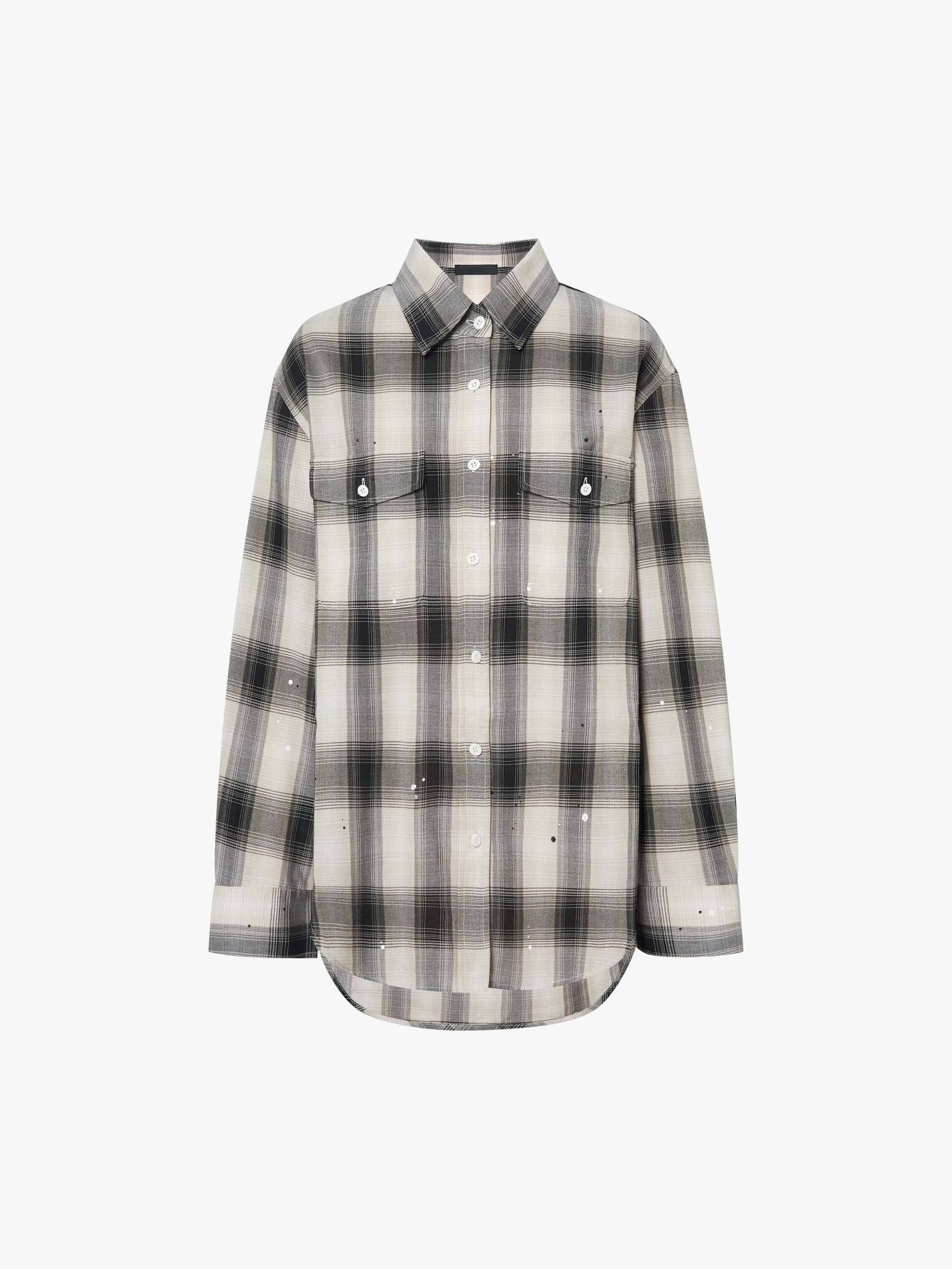 Splatter Detail Plaid Shirt - Image 5