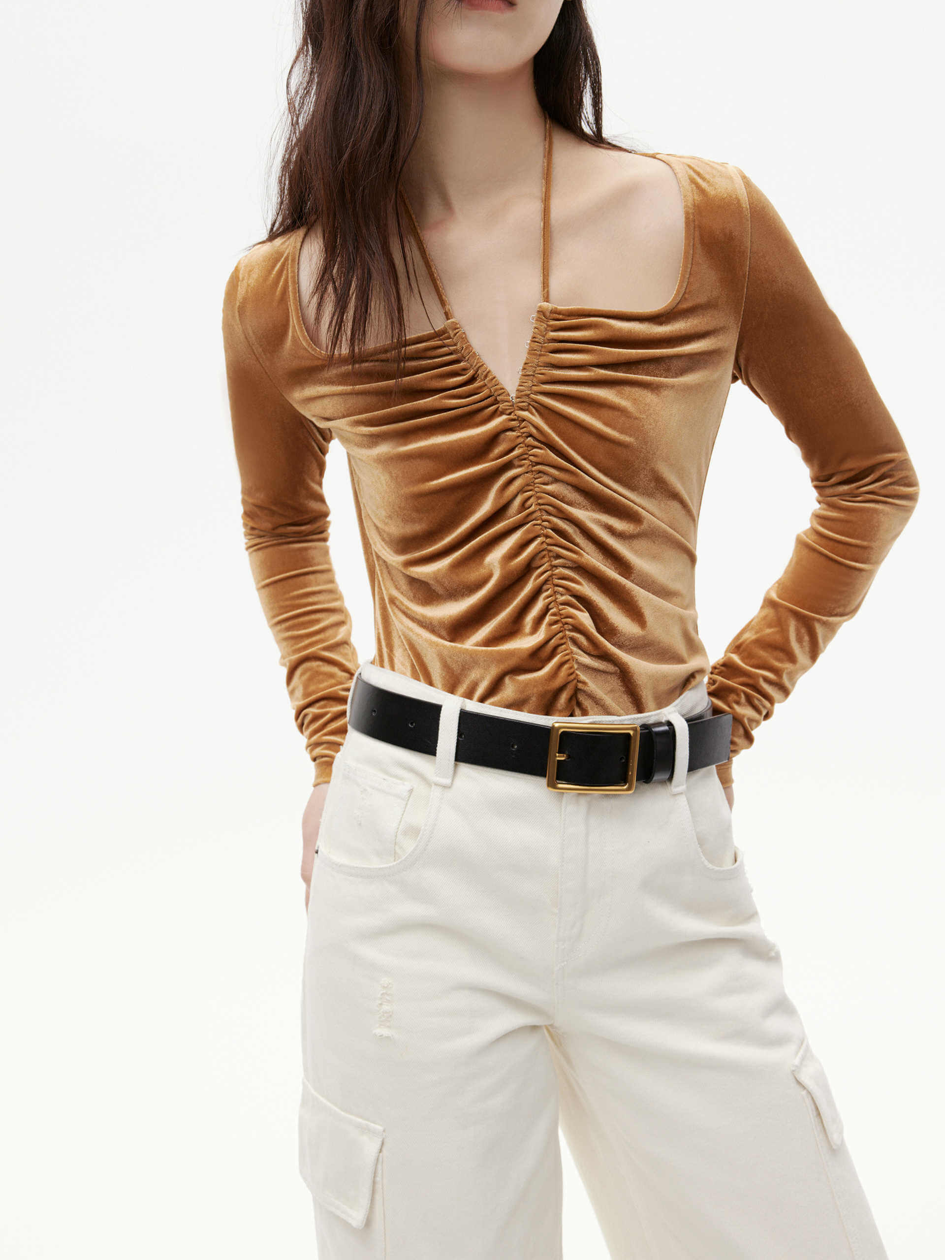 Square Collar Pleated Top - Image 8